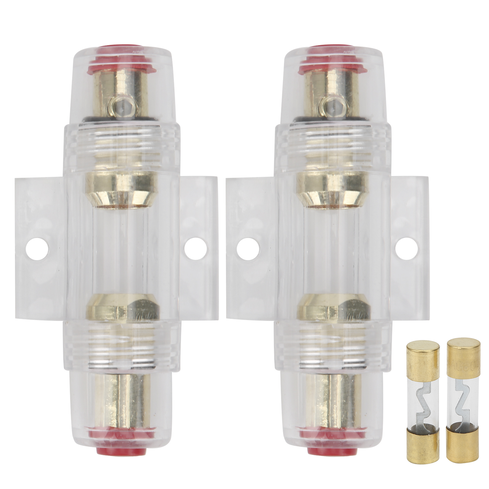 2er-pack Agu-sicherungshalter Für Auto-audio Mit 60-a- Und 80-a-sicherungen, Kompatibel Mit 4-6-8 Awg-kabeln, 12-24 V, Für Den Einbau Von Fahrzeug-audio