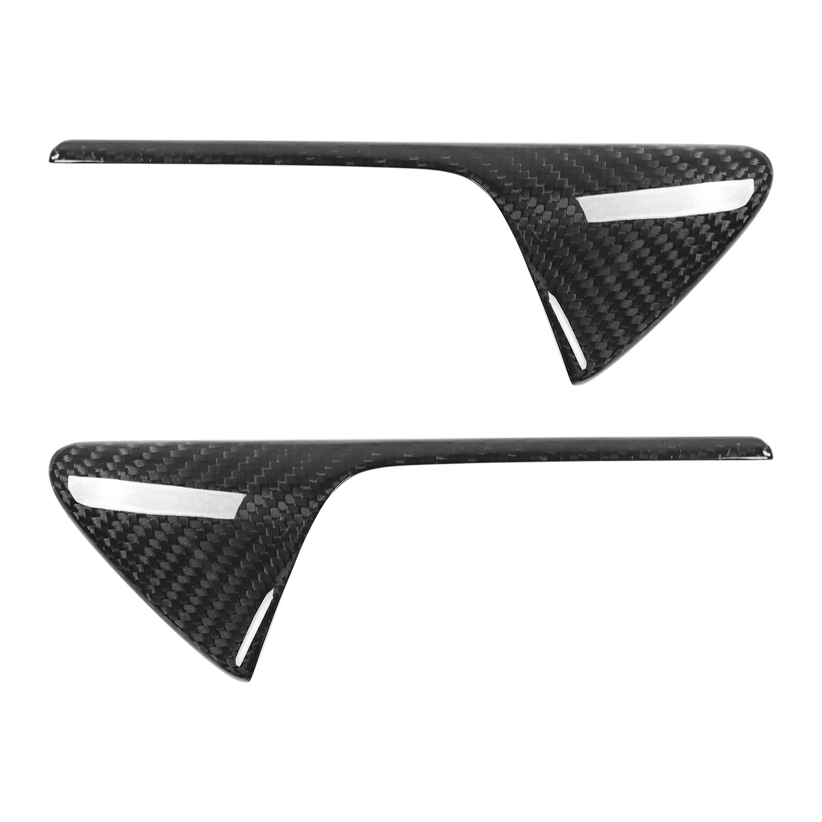 Set Mit 2 Glänzenden Seitenkamerablenden Aus Echtcarbon Für Tesla Model 3 Sxy