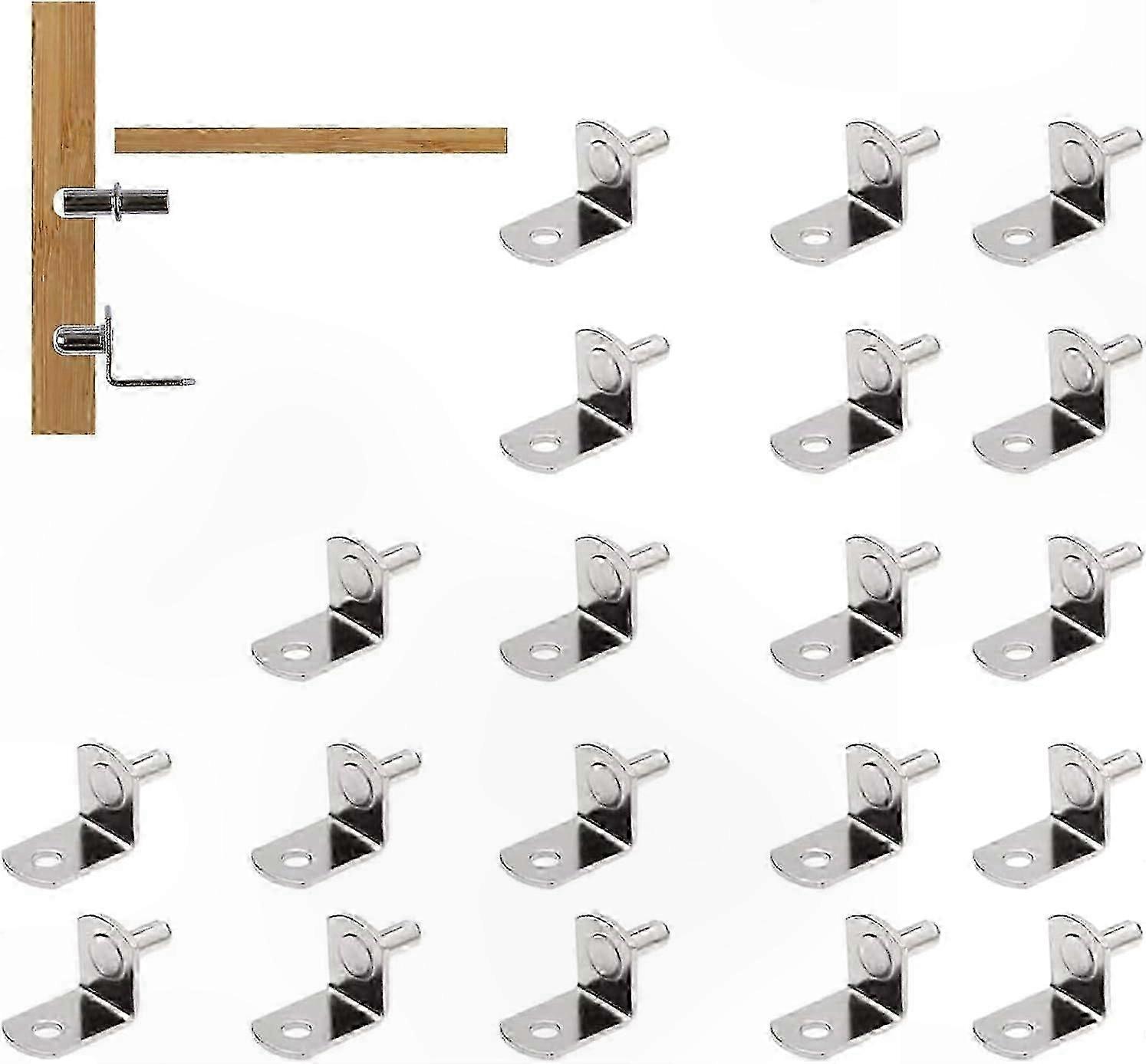 Packung Mit 20 L-förmigen 6-mm-regalstiften, Stabile Halterungen Für Regale Und Möbel, Praktische Aufbewahrungslösungen Für Schränke Und Bücherregale