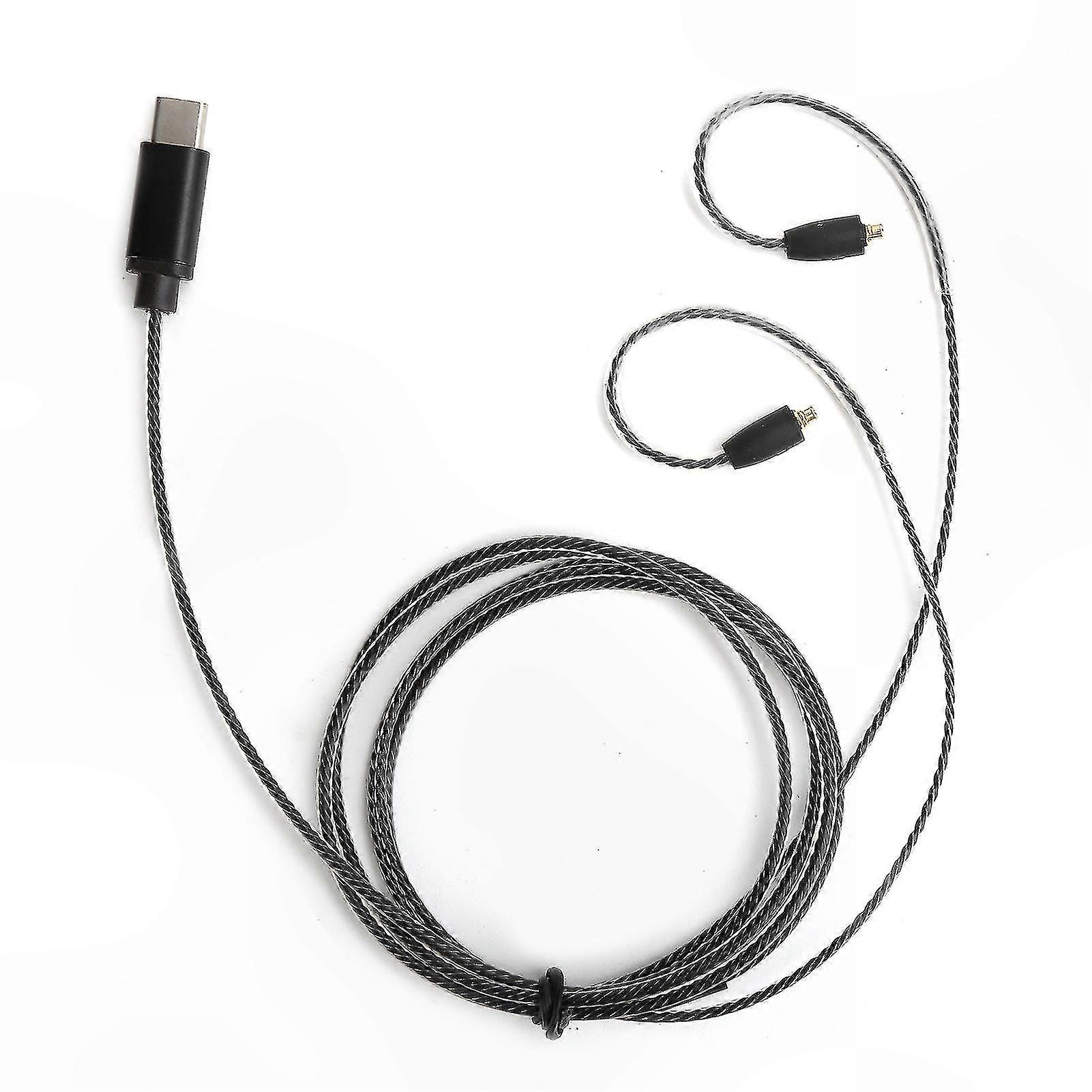 Mmcx-audiokabel Für Se-kopfhörer, Usb-c-kompatibel, Robustes, Geflochtenes Kabel, Vergoldete Anschlüsse, 1,2 M Länge, Ideal Als Ersatz Oder Upgrade, Hifi-klang