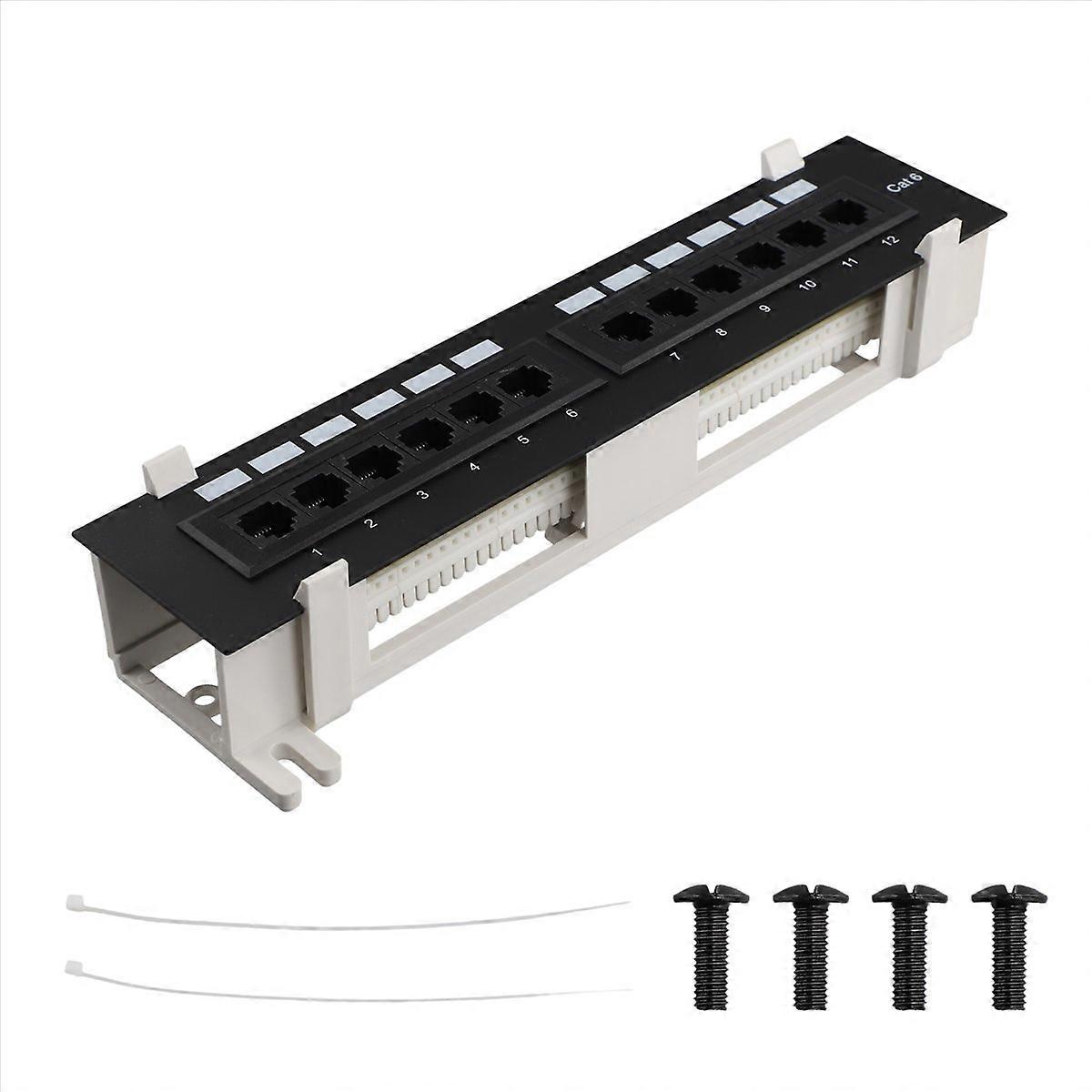 12-port-netzwerk-kit Cat6 Rj45 Patchpanel Mit Wandhalterung