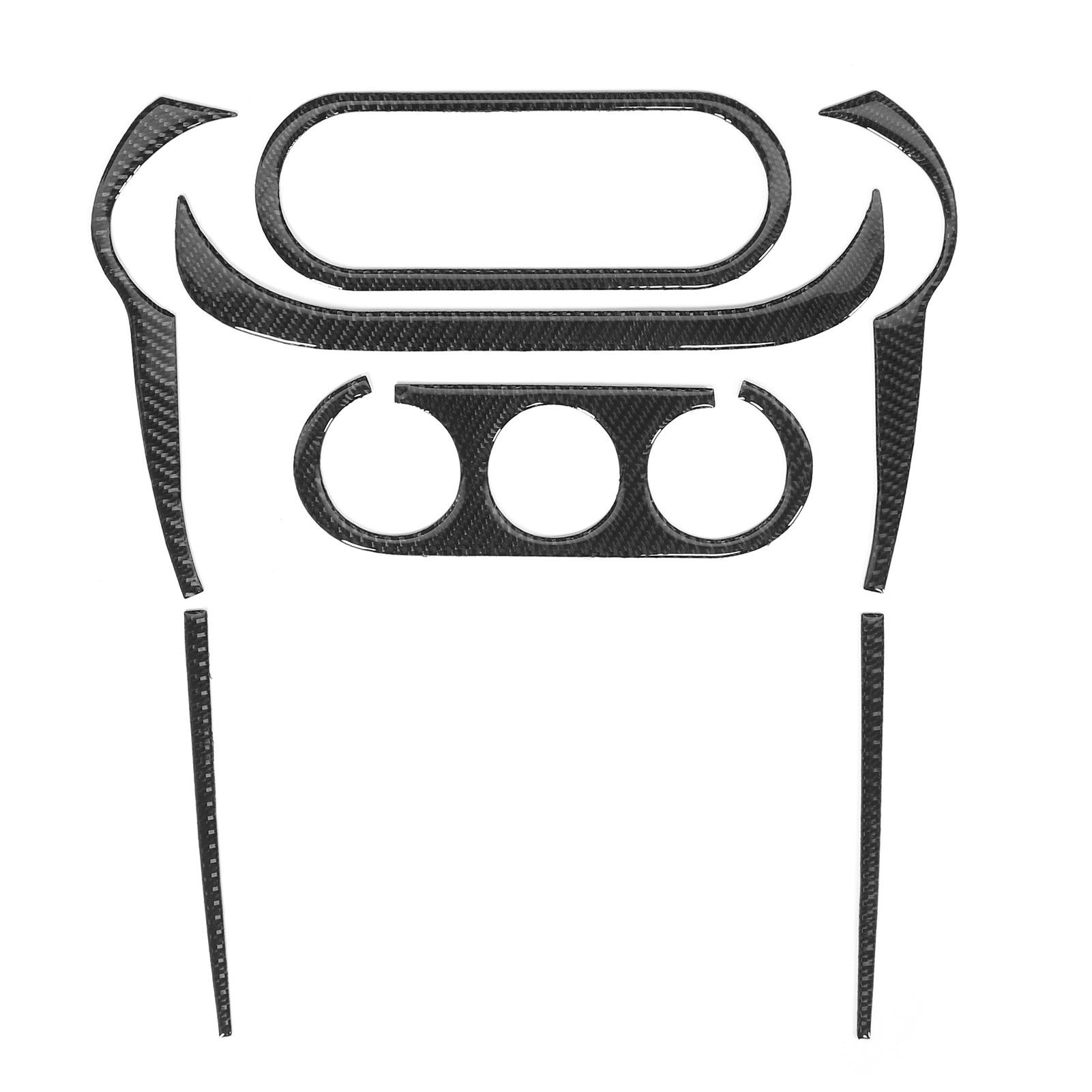 7-teilige Multimedia-panel-abdeckung Aus Kohlefaser Für Klimaanlage, Kompatibel Mit Mitsubishi Lancer 2008-2016
