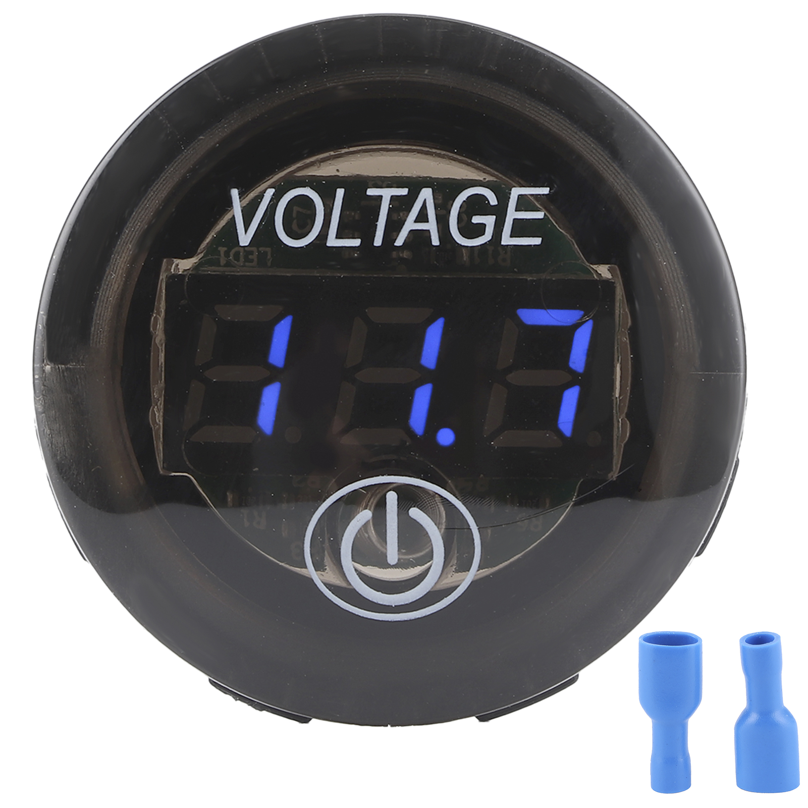 Universelles 12-24v Dc Led-digitalvoltmeter Mit Blauem Touch-schalter, Kfz-batterieanzeige