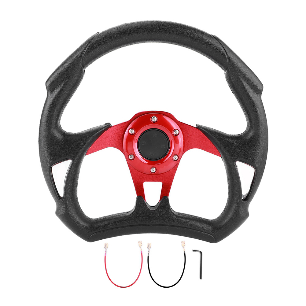 320 Mm/12,5 Zoll Sportlenkrad Aus Pvc-leder Mit Ziernähten Und Hupenknopf, Universelles Auto-tuningteil