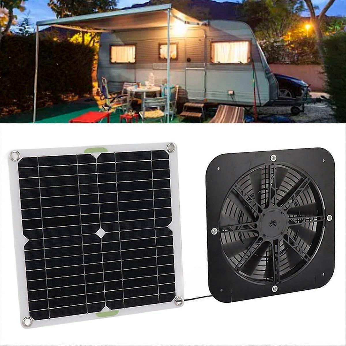 13,5-zoll-monokristallin-/polykristallin-solarpanel Mit Abluftventilator Und Kühlset Für Gewächshaus, Schuppen, Camping Und Den Außenbereich