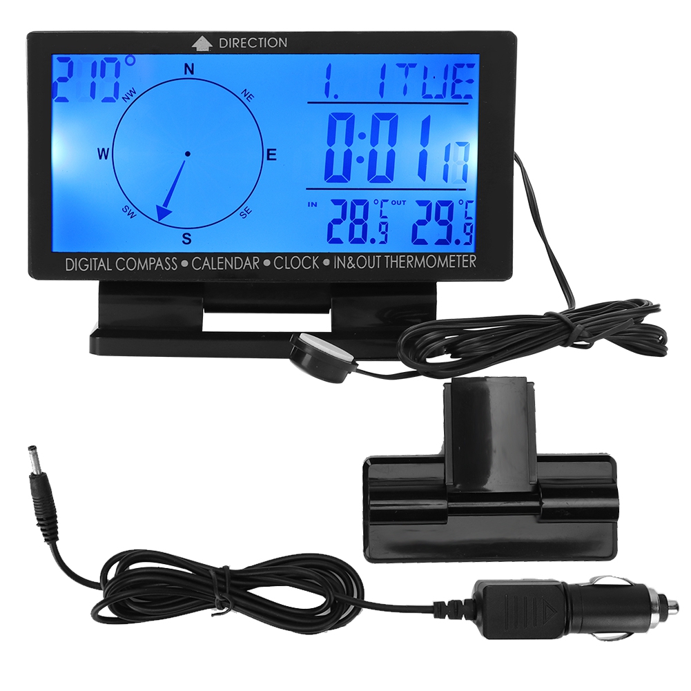 Cd60 Multifunktions-digital-autothermometer Mit Uhr Und Gps-navigationsfunktion