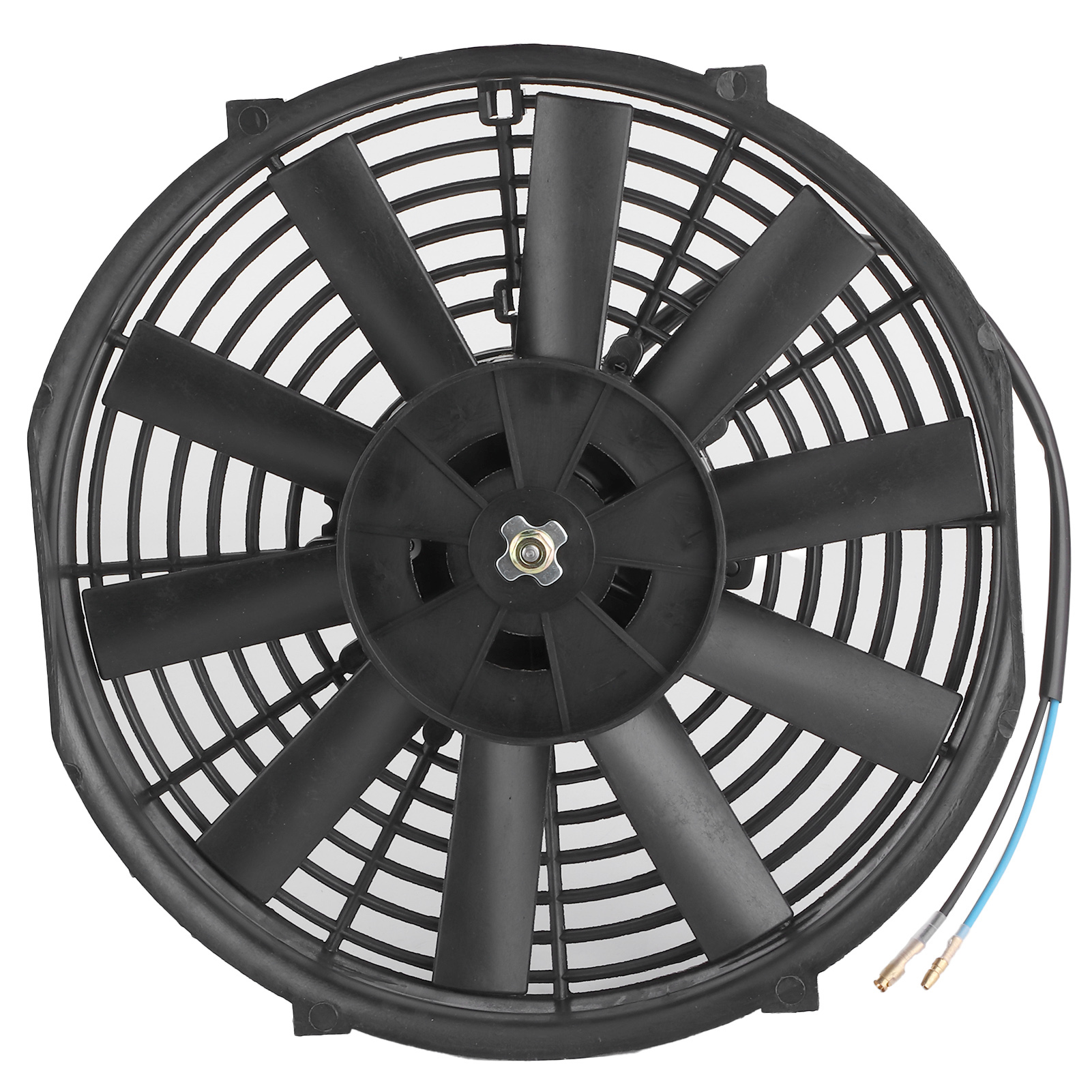 12v 80w 10 Zoll Flacher Elektronischer Ventilator, 2100 U/min, 10 Gerade Flügel, Universeller Luftstrom.