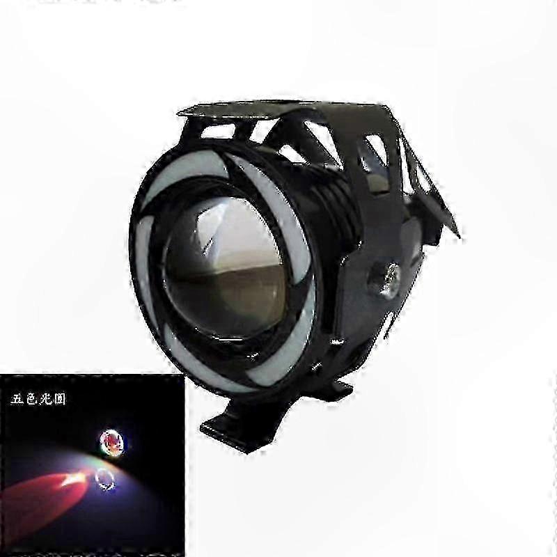 125-w-u7-led-motorradscheinwerfer, Rostfreier Fahrscheinwerfer Mit Angel-eye-halo Für Offroad-motorräder, Sportlicher Nebelscheinwerfer