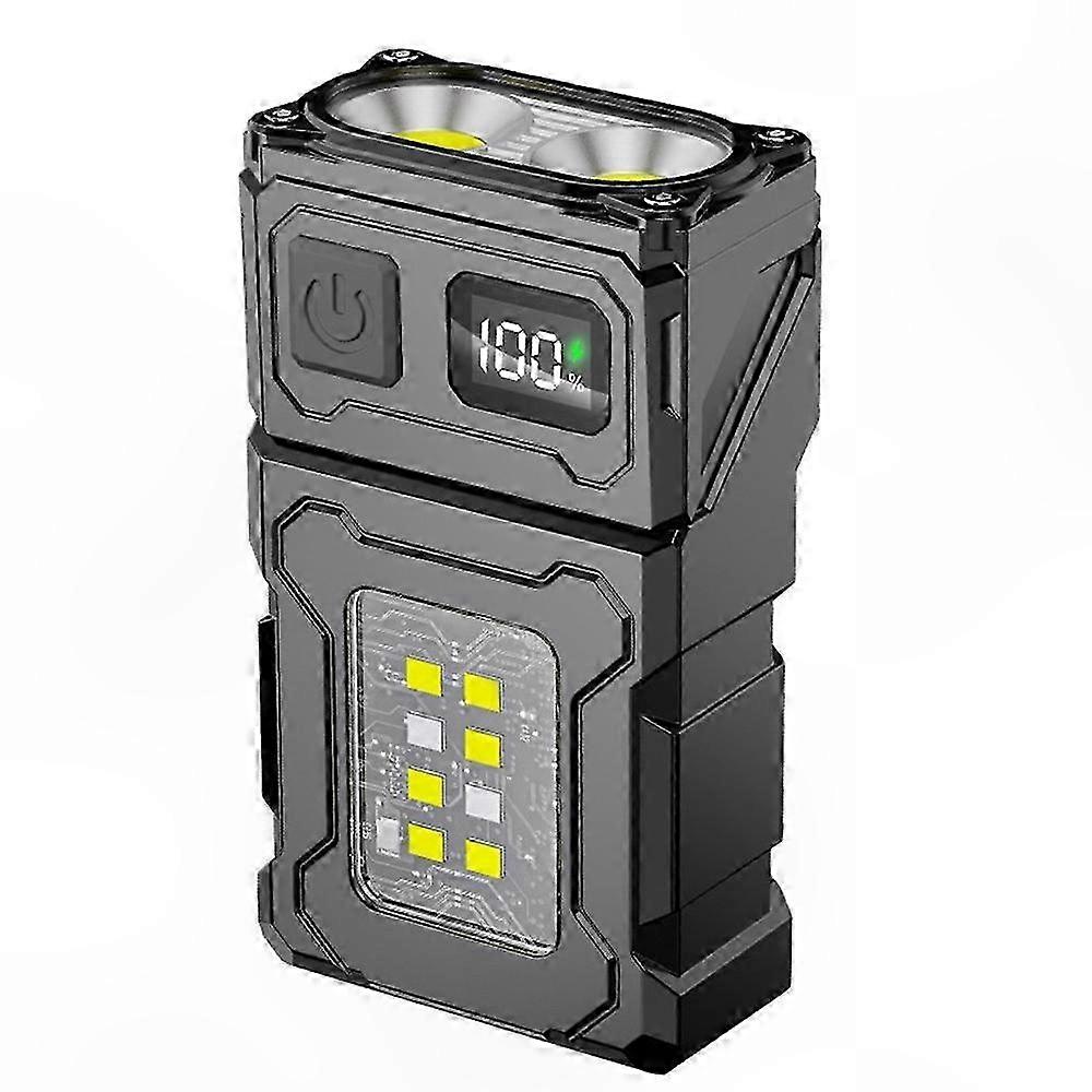 Wiederaufladbare Led-arbeitsleuchte, 800 Lumen, Verstellbarer Magnetfuß, Wasserdicht, Multifunktionaler Tragbarer Scheinwerfer Für Heimwerkerarbeiten Und Reparaturen.