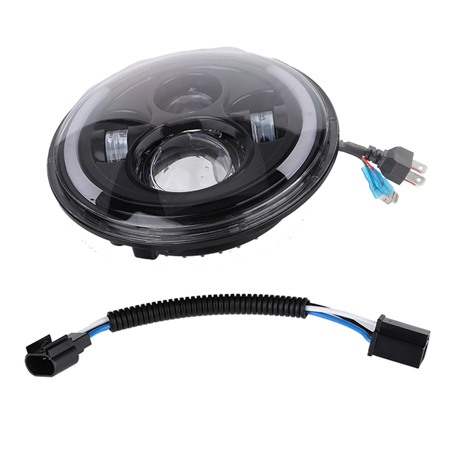 150w 7-zoll Runder Led-scheinwerfer Mit Halo Für Wrangler Motorrad