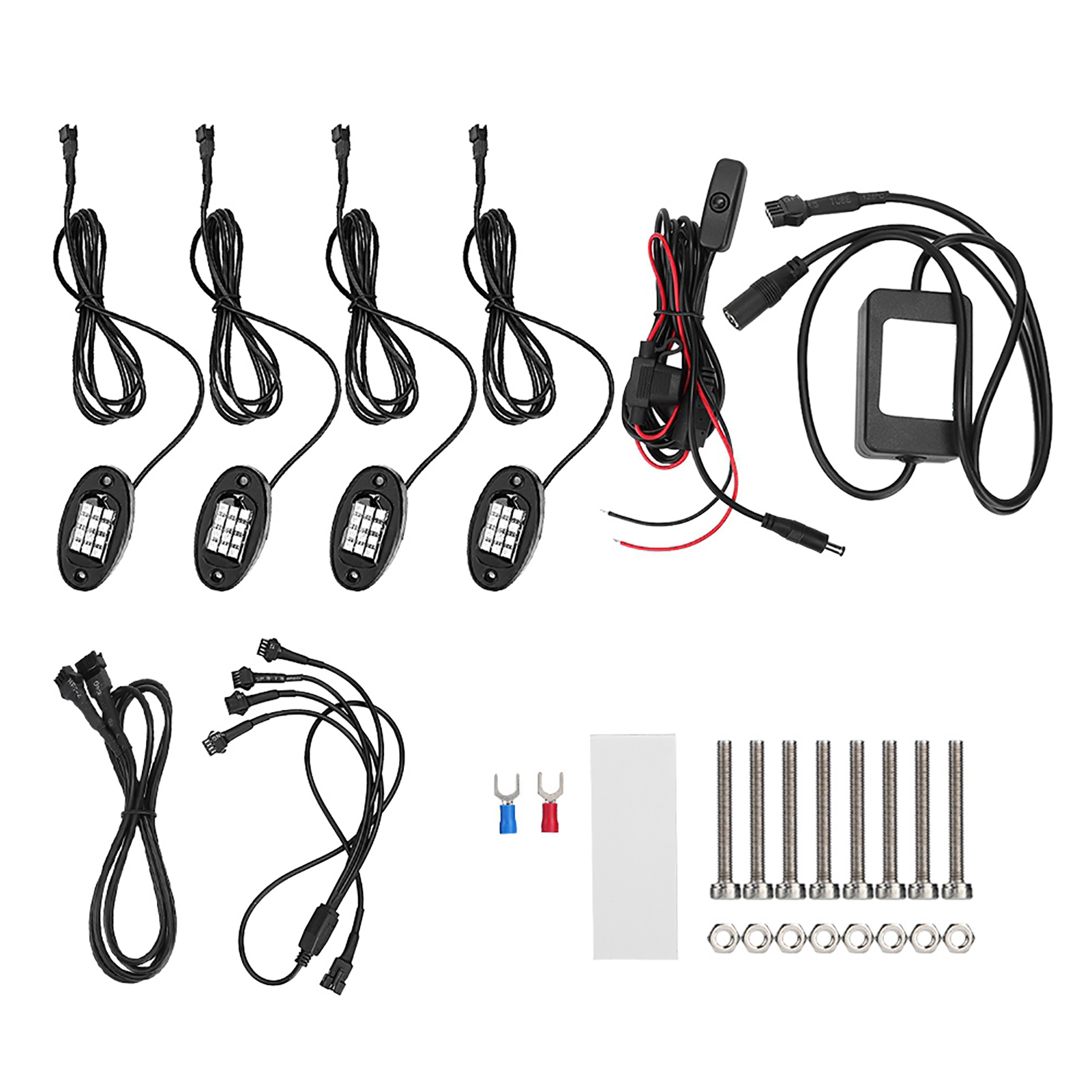 Set Mit 4 Rgb-mehrfarben-blink-leds Für Die Unterbodenbeleuchtung Von Autos, Kabellose Bluetooth-beleuchtung