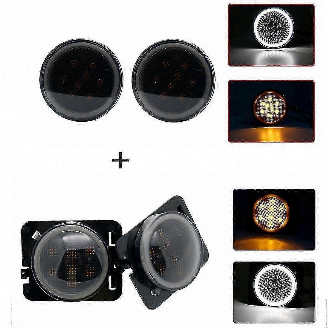 Gelbe Led-frontblinker Für Jeep Wrangler Jk 2007-2017, Signalleuchte Mit Integrierten Glühbirnen, Kompatibler Ersatzsatz, Gelbe Farbe, Robustes Design.