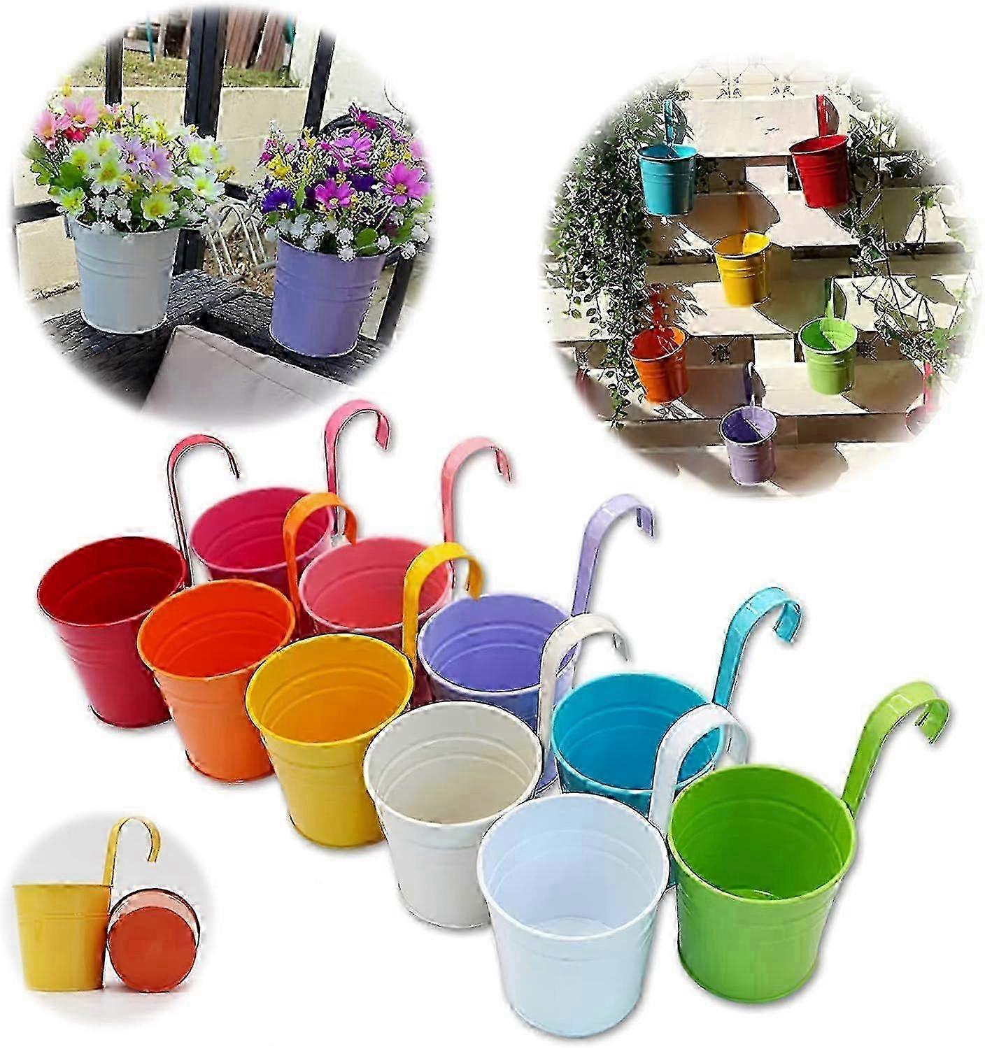 Set Mit 10 Hängeampeln Mit Haken – Ohne Abflusslöcher, Ideal Für Garten Und Balkon