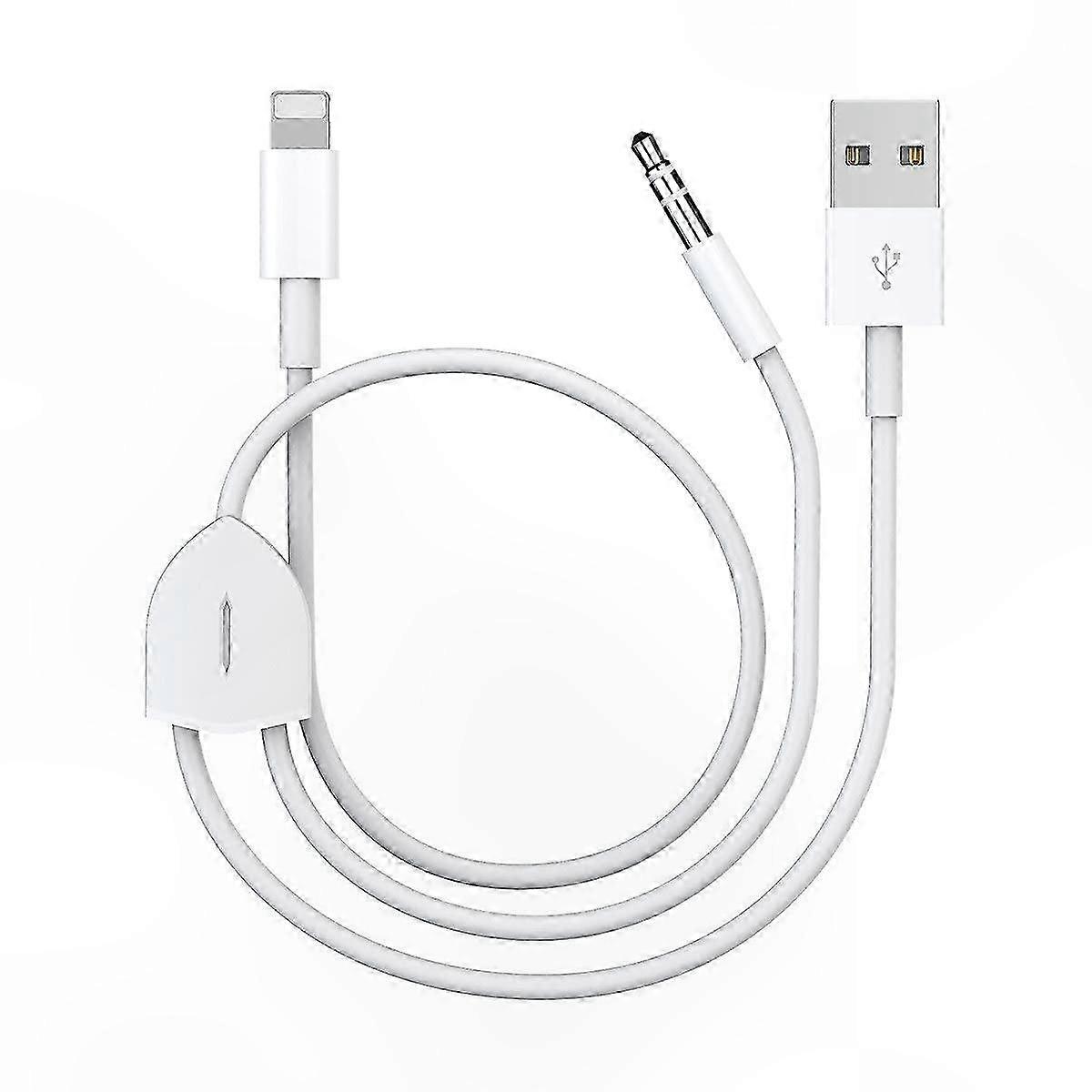 2-in-1-lade- Und Audiokabel Für /, Mit Gleichzeitiger Musikwiedergabe Und Ladefunktion, Kompatibel Mit Autoradios, Lautsprechern Und Kopfhörern