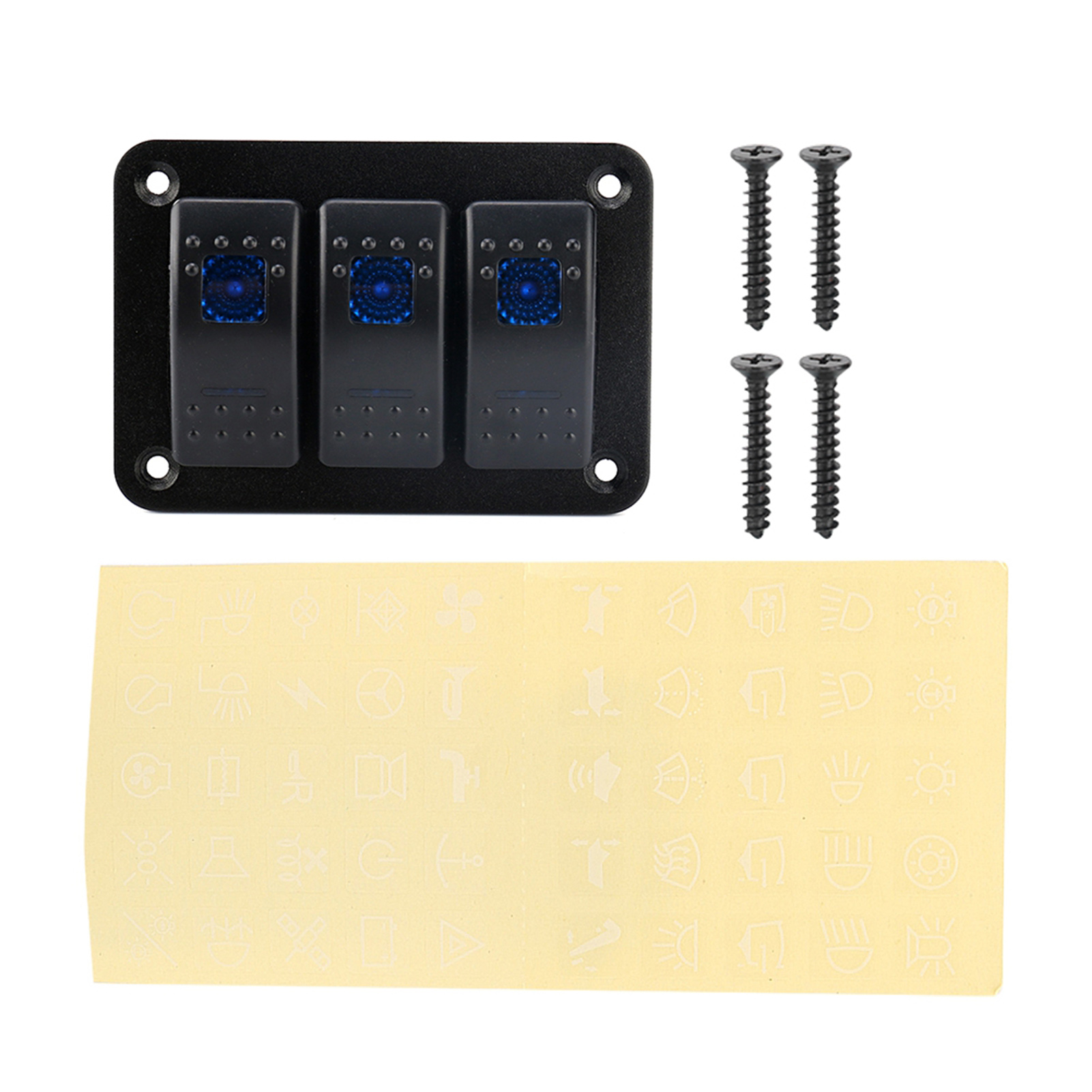 3-schalter-wippschalterfeld 12-24v Mit Led-anzeigen Für Wohnmobile, Boote, Autos Und Schiffe