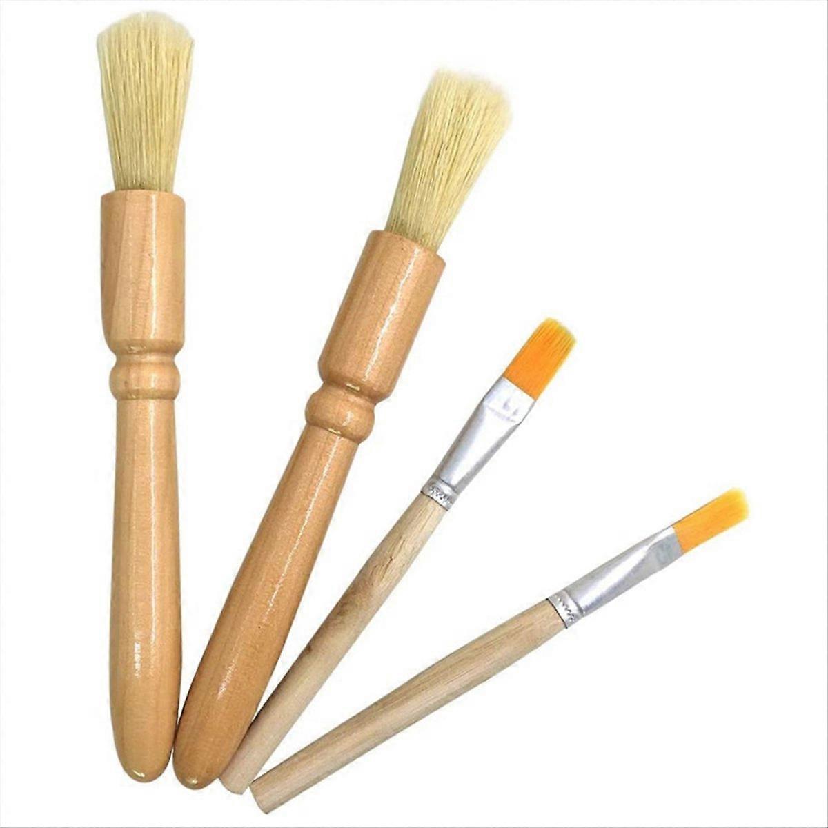 Reinigungsbürste Für Kaffeemühlen, 4er-set, Holzgriff, Praktisches Wartungszubehör Für Kaffeemühlen, Robuste Reinigungsbürste Mit Natürlichem Holzgriff, 4er-set Bürsten Für Kaffeemaschinen.