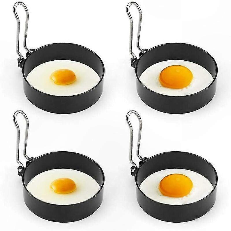 Set Mit 4 Antihaftbeschichteten Eierformen, Runden Edelstahlringen Zum Braten, Pochieren Und Dämpfen, Wiederverwendbares Küchenzubehör.