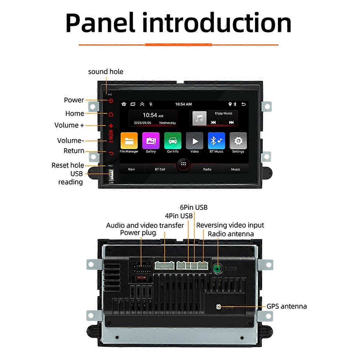 7-zoll-autoradio Mit Gps, Android 13, 2+32 Gb Speicher, Navigationssystem, Multimedia-touchscreen Und Audio-/videoplayer
