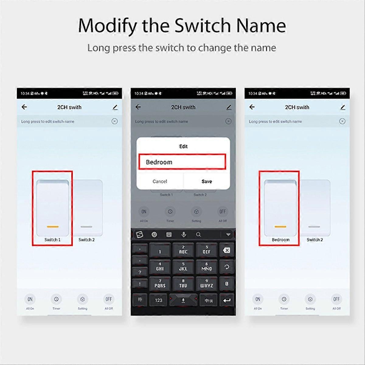 Intelligenter Wlan-led-dimmer (1/2-wege), Drahtloses Beleuchtungsmodul, Kompatibel Mit Smart Life/tuya, Fernsteuerung Per App