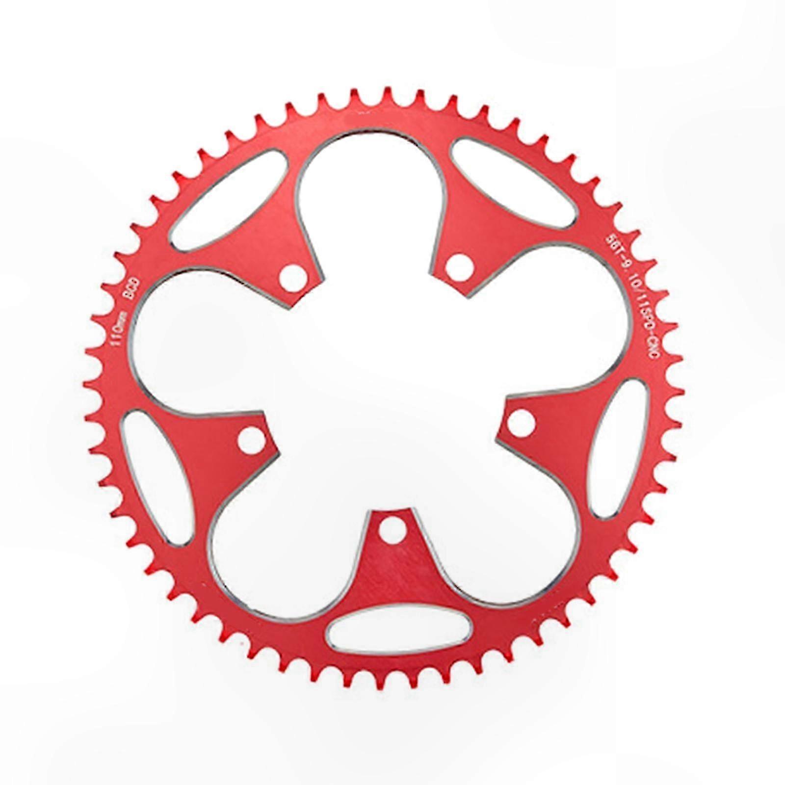 Direktmontage-gabelbrücke Für Mountainbikes, 110 Mm Lochkreisdurchmesser, 5 Löcher, Schmal-breites Rotes Profil, Fahrradkompatibel, Hochleistungsersatzteil.