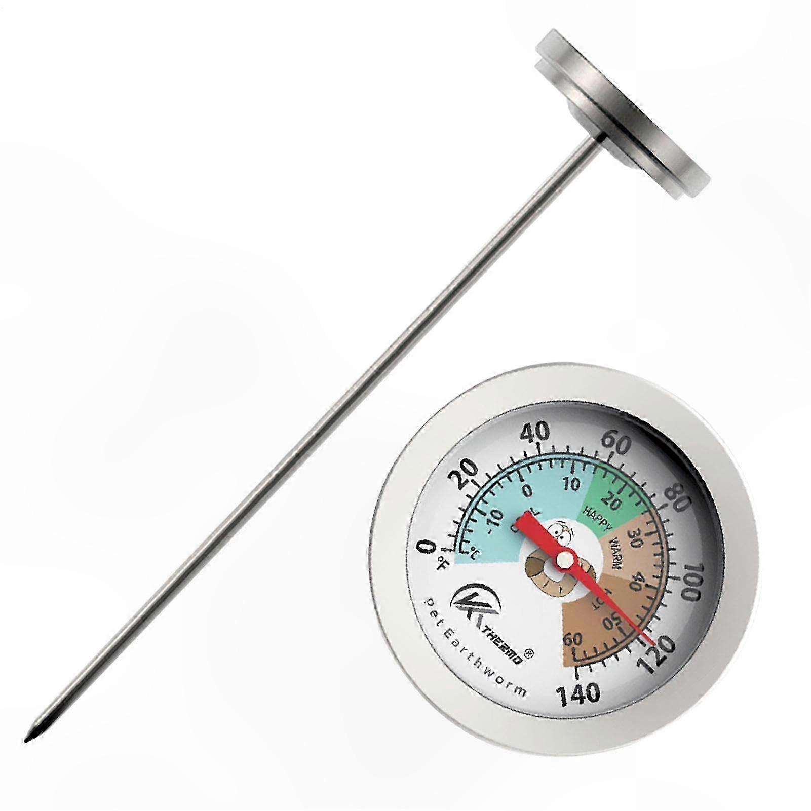 Bodenthermometer Für Kompostierung, Edelstahlzifferblatt, 20 Cm Temperaturmesswerkzeug