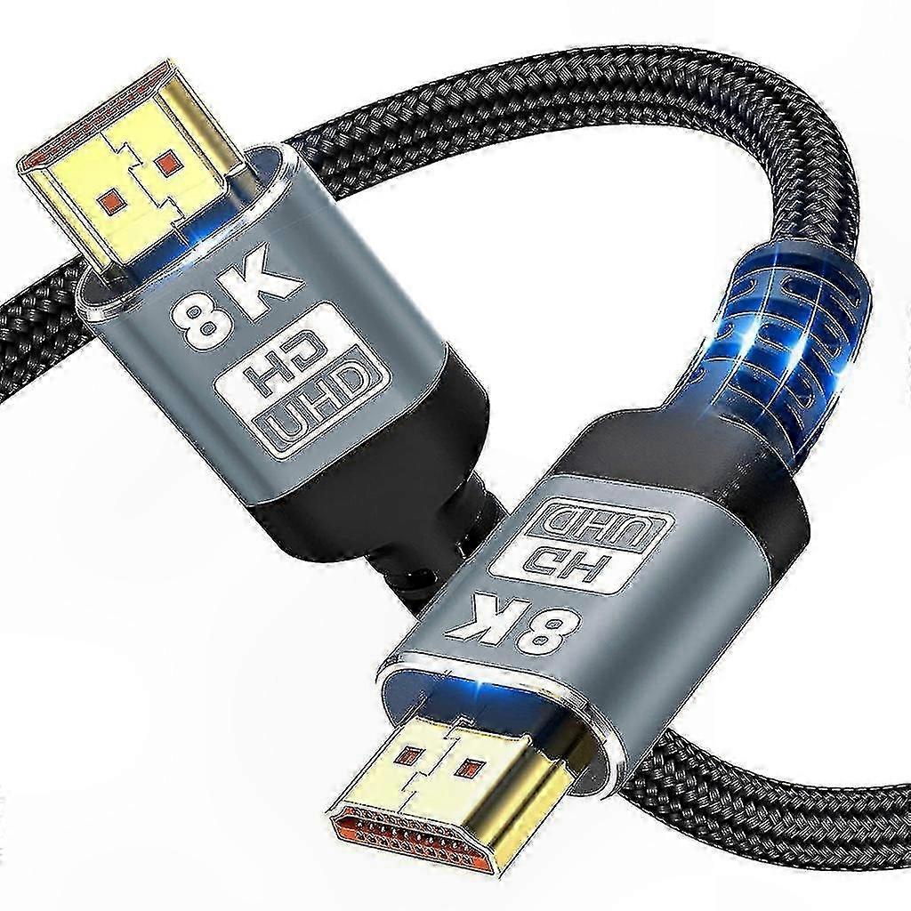Geflochtenes Hdmi 2.1-kabel, Hohe Übertragungsgeschwindigkeit 48 Gbit/s, Kompatibel Mit 4k@120hz Und 8k@60hz, Verschiedene Längenoptionen, Premium-kabel Für Reibungslose Übertragung.