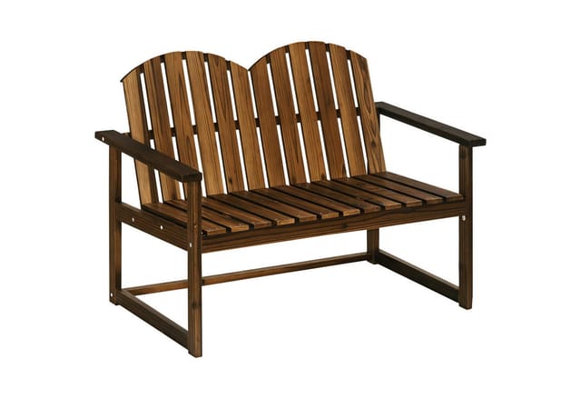 Outsunny Gartenbank für 2 Personen Rustikal mit Lattendesign