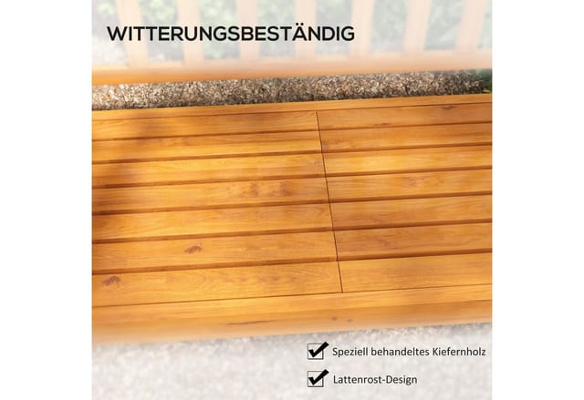 Outsunny Gartenbank mit Ausklappbarem Tisch Rustikales Design