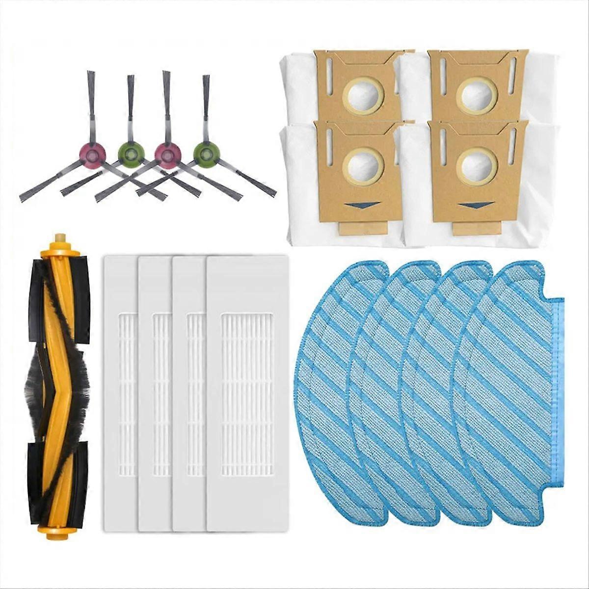 Debot Rotationsbesen Mit Seitenbürsten, Hepa-filter, Wischmopps Und Staubbeutel – Komplettes Ersatzteilset Für Effiziente Reinigung, Langlebiges Zubehör, Ideal Für Hartböden Und Teppiche.