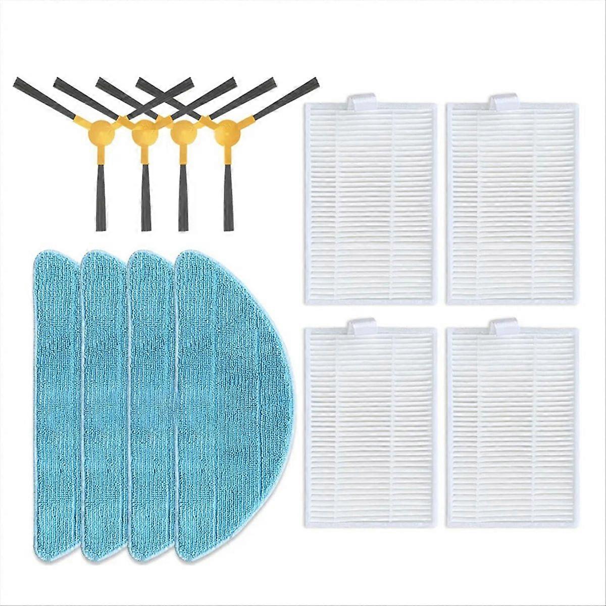 Okami R120 Seitenbürste, Hepa-filter, Ersatz-wischpads, Komplettes Wartungsset Für Saugroboter, Kompatible Ersatzteile, Effizientes Reinigungszubehör, 4 Mikrofasertücher, Einfacher Austausch.