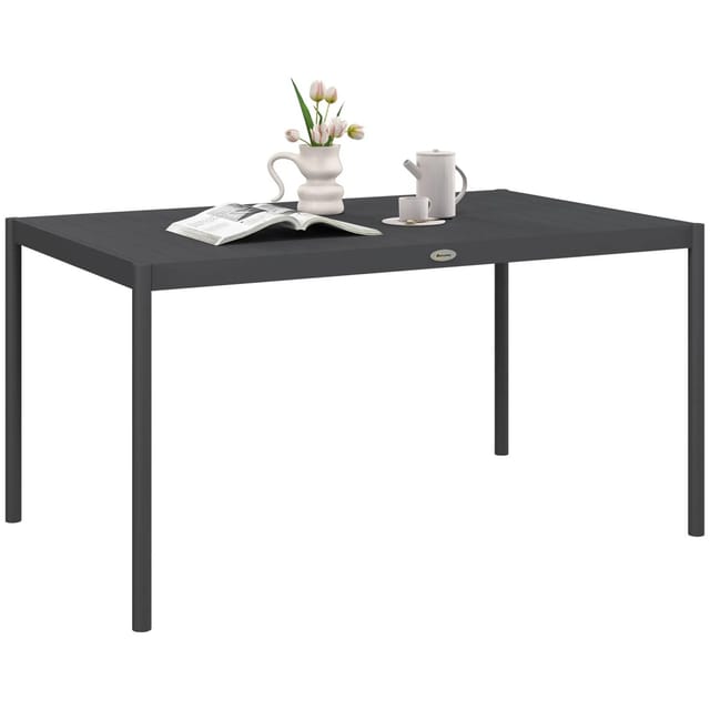 Outsunny Gartentisch Lamellendesign Pflegeleicht für 6 Personen