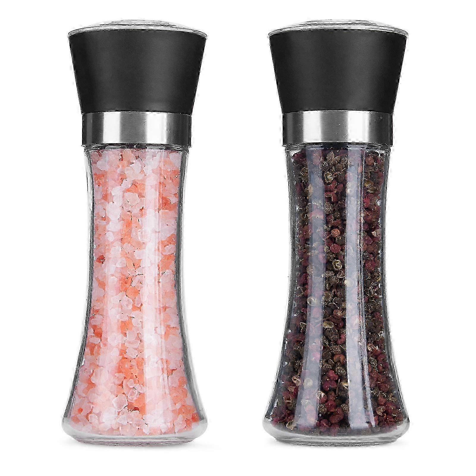 Verstellbare Gewürzmühle, Set Mit 2 Messbechern À 200 Ml Für Frische Gewürze – Salz Und Pfeffer Nicht Enthalten, Manuelle Mühle