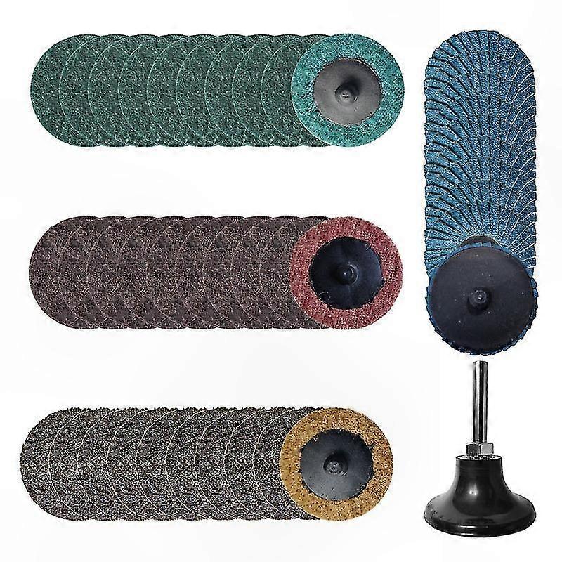 42-teiliges Set Aus 50-mm-schleifscheiben Aus Nylon Und Polypropylen, Spirallamellenblatt Zum Polieren Und Schleifen, Verstärktes Drehmoment-schleifmittelset