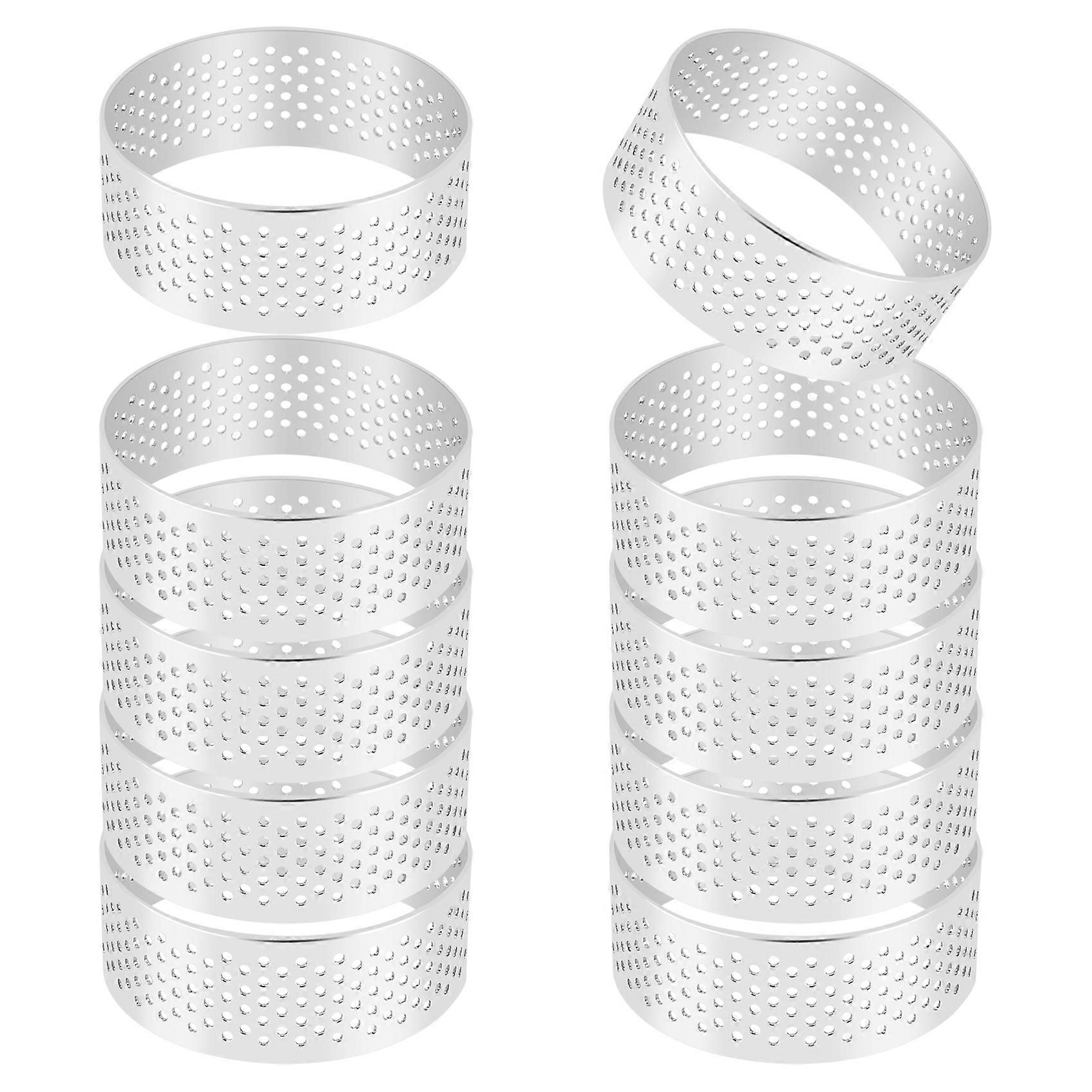 10 Runde, 5 Cm Große Ausstechformen Aus Edelstahl, Perforiert Zum Backen, Hitzebeständig