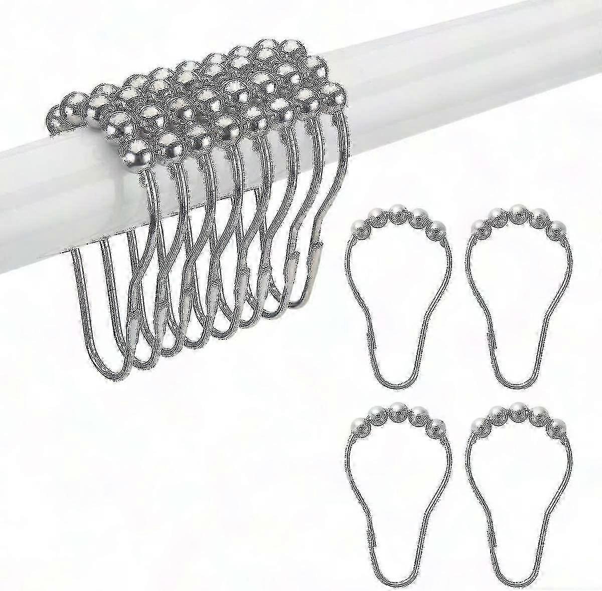 Duschvorhanghaken, Metallringe, 12er-packung Badezimmer-duschvorhanghaken, Robuste Ausführung, Klassisches Design.
