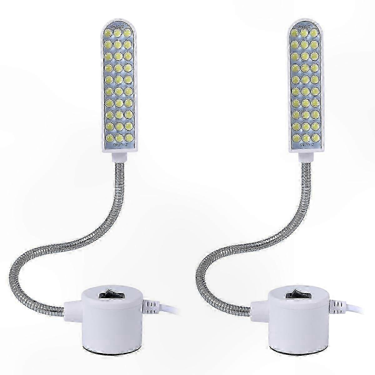 Flexible 30-led-nählampe Mit Magnetfuß, Tragbare Schwanenhals-arbeitsleuchte, 2er-pack Für Europäischen Stecker 0627