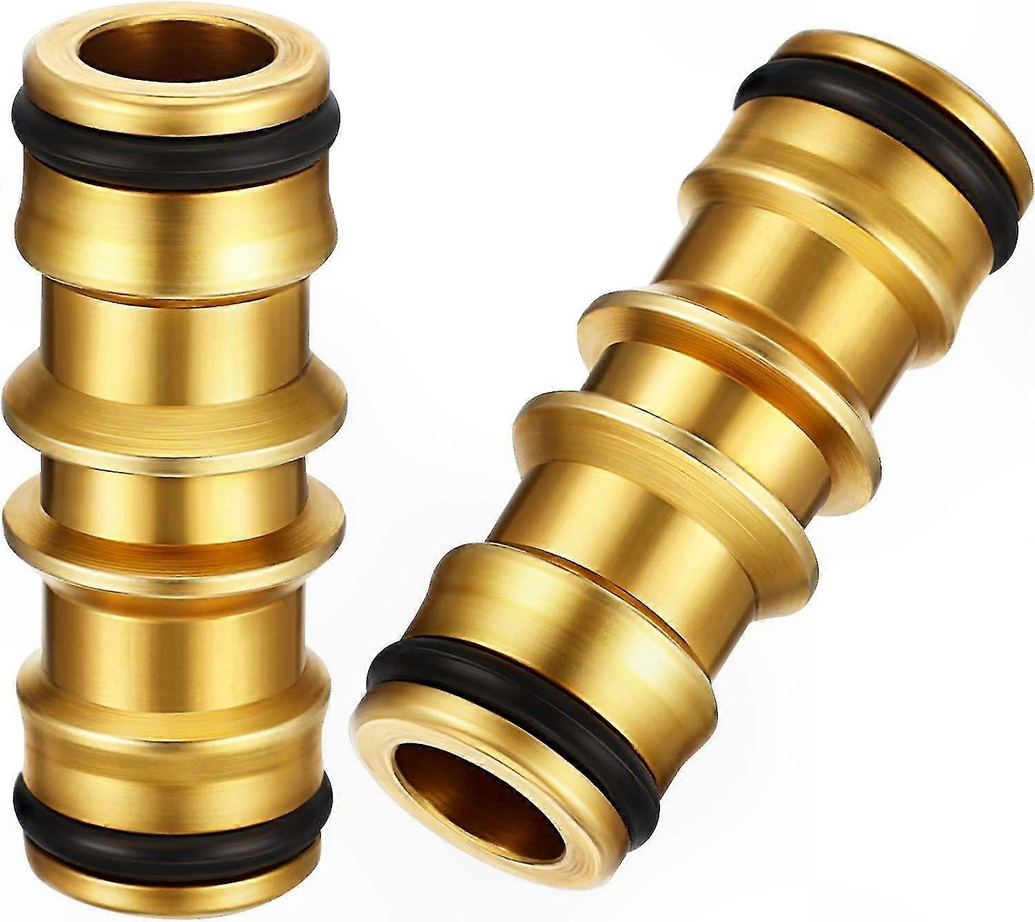 Set Aus 2 Robusten Metallarmaturen Für Außenwasserhähne - Doppelter Außengewindeanschluss, Robuster Gartenschlauchadapter, Universalarmatur Für Garten Und Außenbereich.