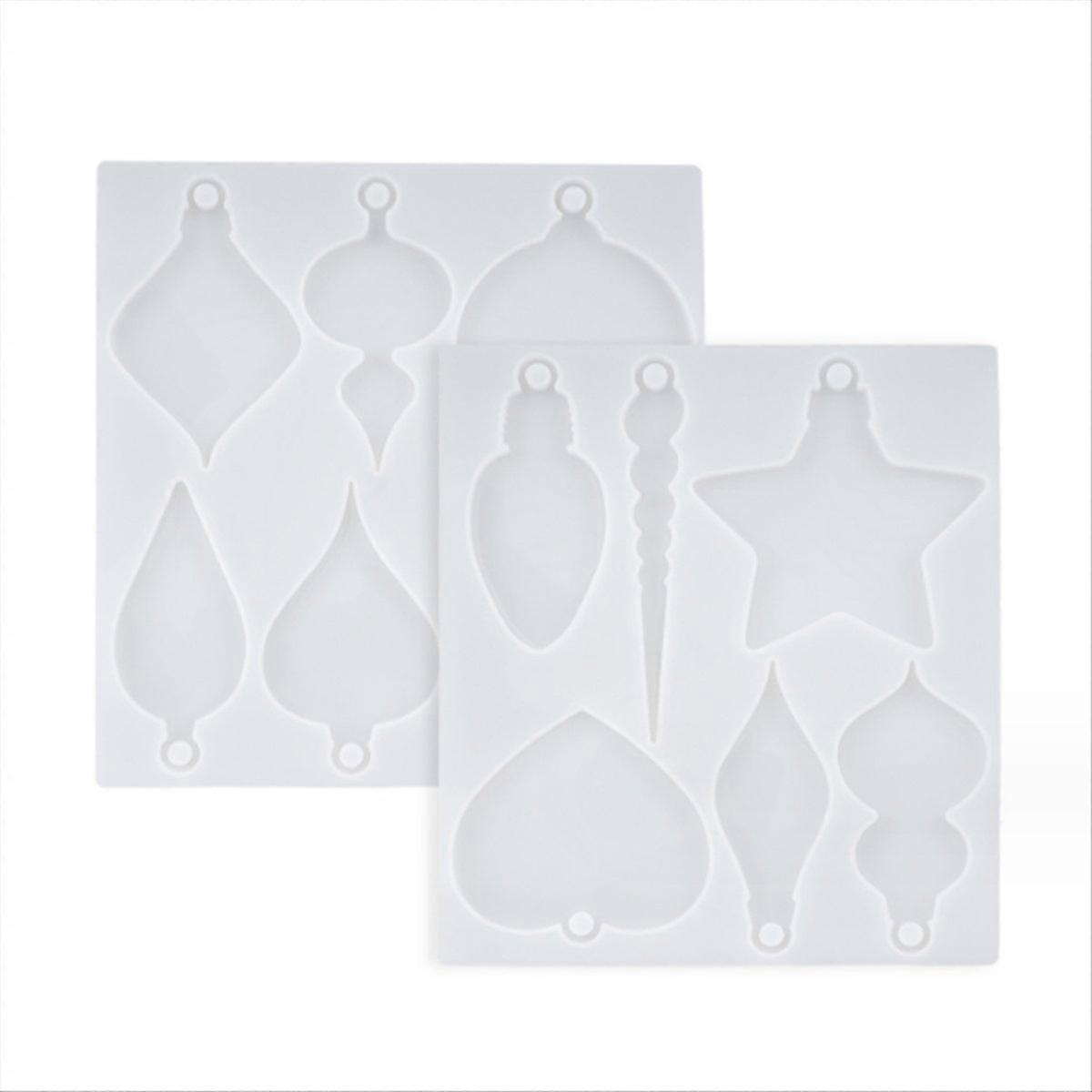 2-teilige Silikonform Für Weihnachten, Set Zur Herstellung Von Weihnachtsbaumschmuck Aus Epoxidharz