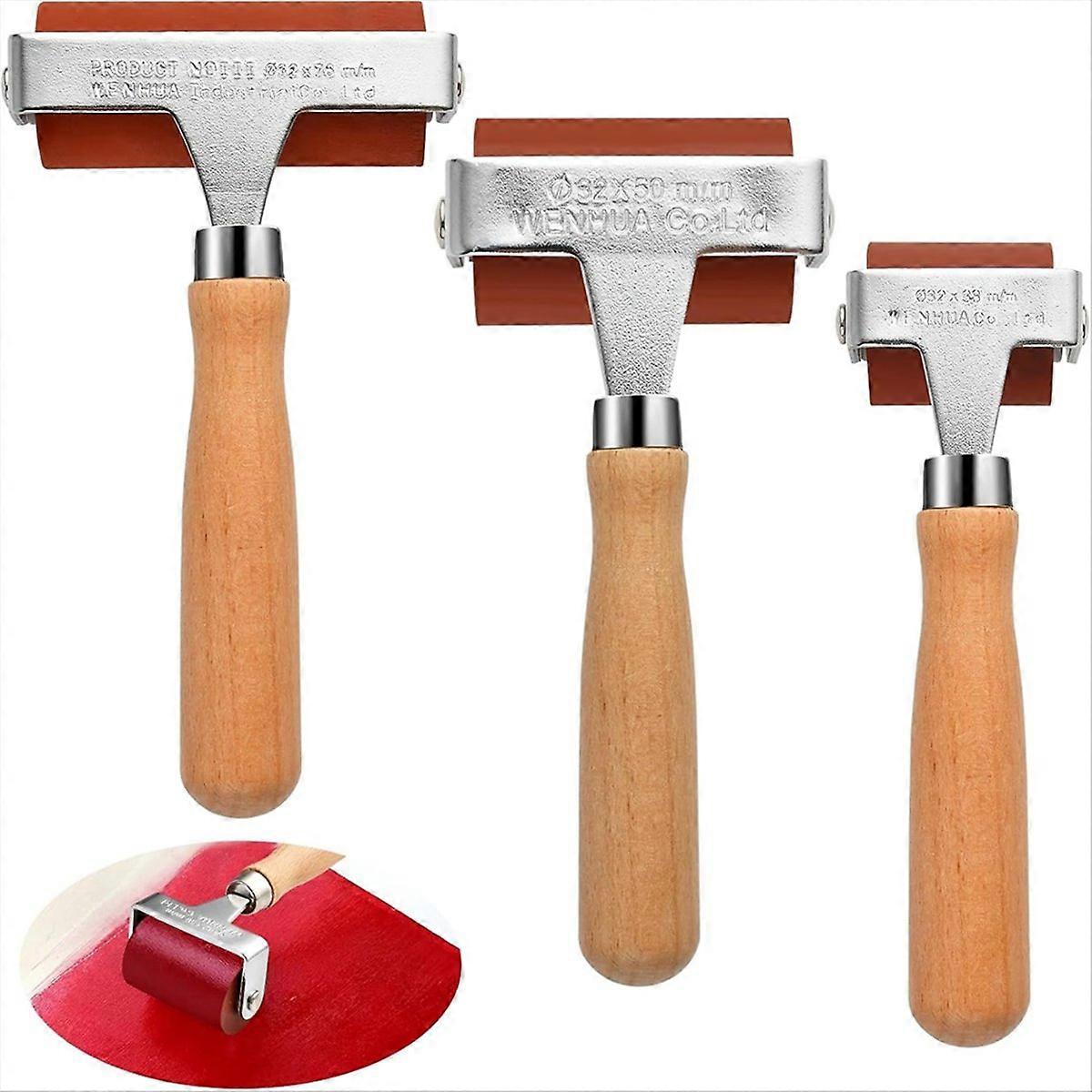 Set Mit 3 Gummiwalzen In Verschiedenen Größen, Vielseitige Glättungswerkzeuge Für Heimwerkerarbeiten Und Bastelprojekte.