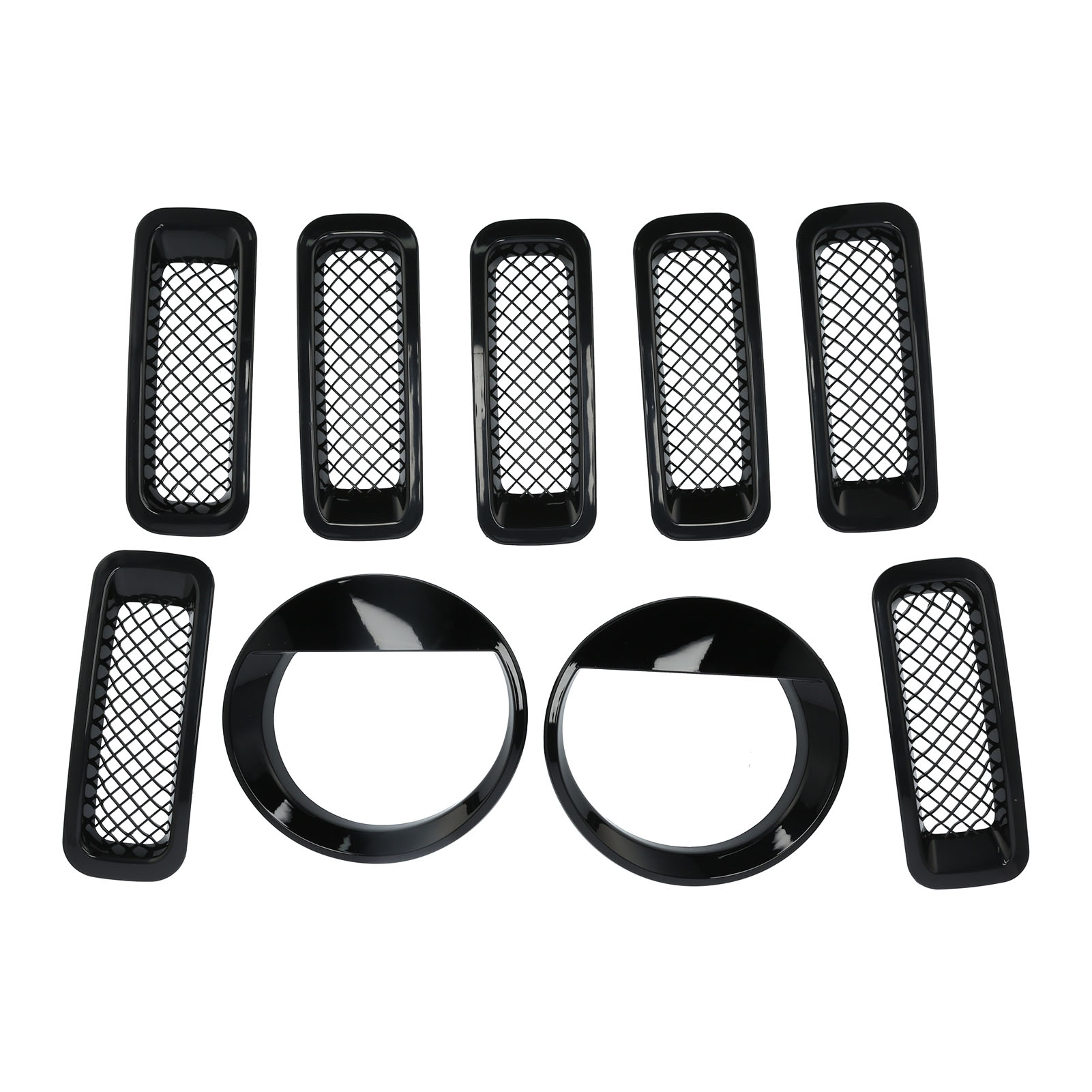 Frontgrill In Gitteroptik, Dekorative Scheinwerferringe Und Styling-kit Passend Für Jeep Patriot 2011-2016