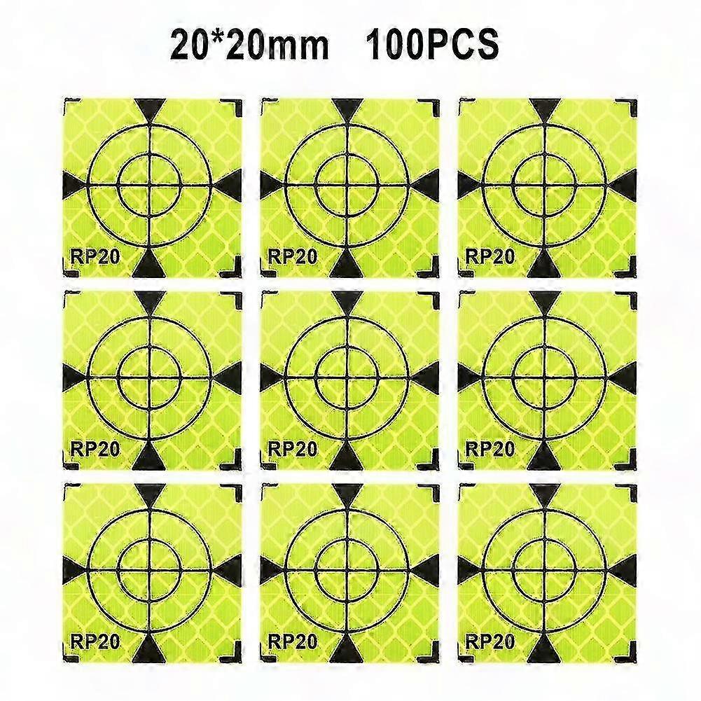 Set Mit 100 Reflektierenden Aufklebern Für Totalstationen, Selbstklebende Zielmarken 20/30/40/50/60 Mm, Hochsichtbares Retroreflektierendes Band, Präzise Messmarkierungen Für Die Topografie.