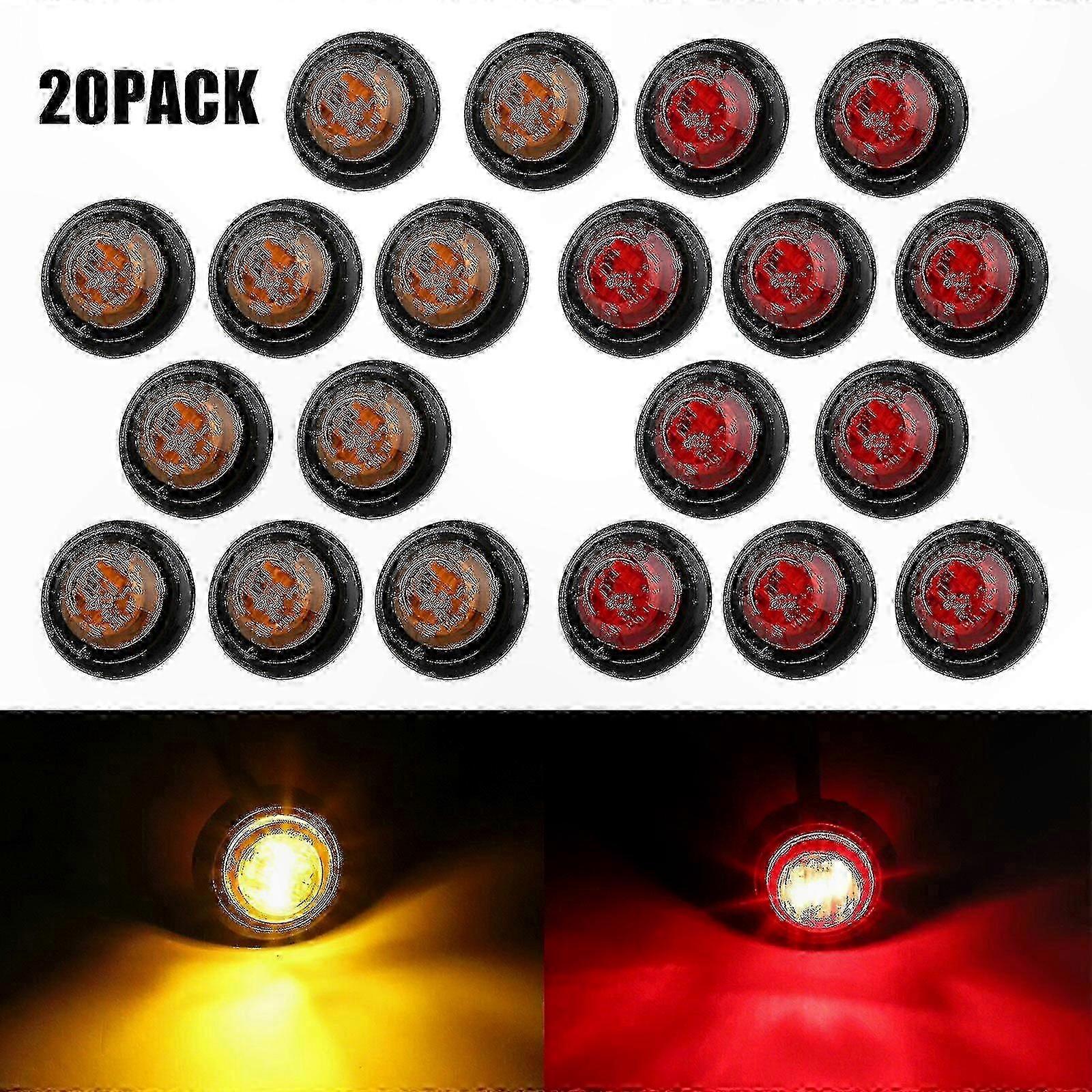Led-seitenmarkierungsleuchten Für Fahrzeuge, Lkws Und Anhänger – Packung Mit 20 Weißen Markierungsleuchten, Blinkern Und Universellen Begrenzungsleuchten.