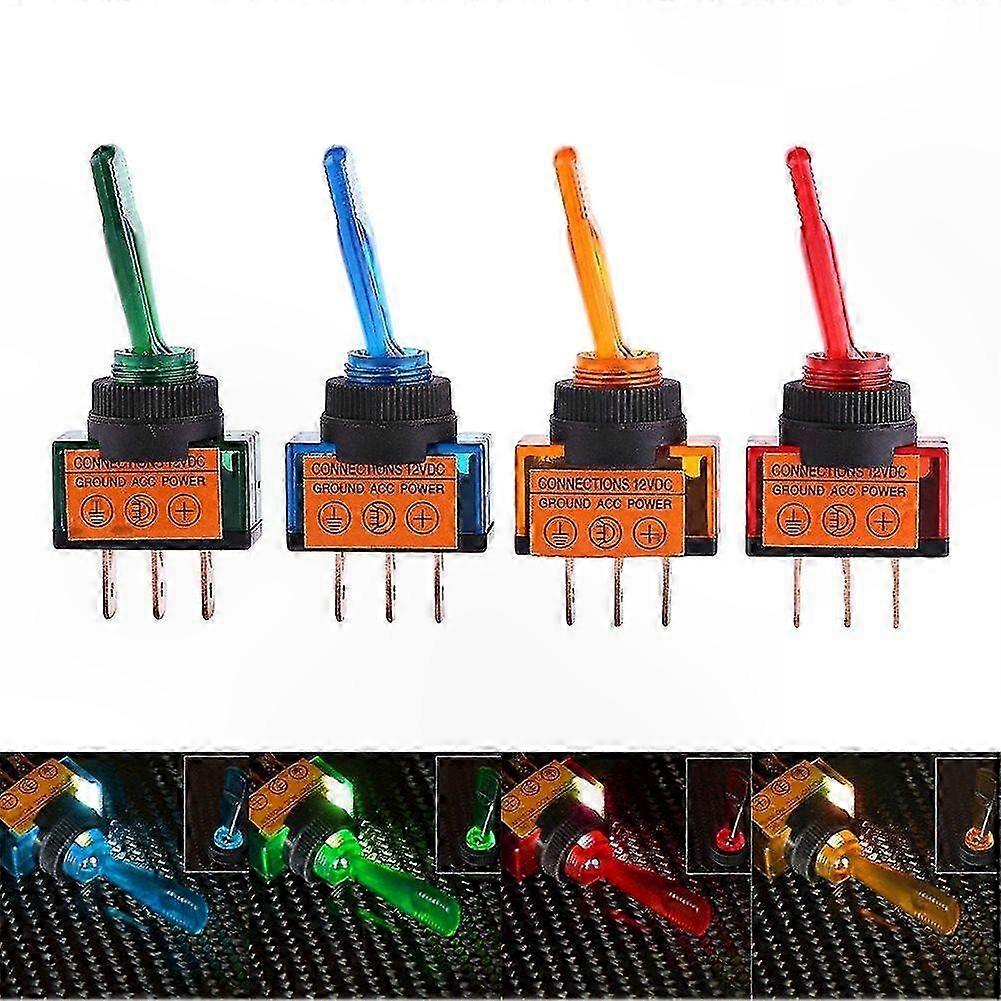 4er-pack Spst 12v 20a Led-wippschalter Für Autos, Boote, Lkws - Ein/aus-steuerung