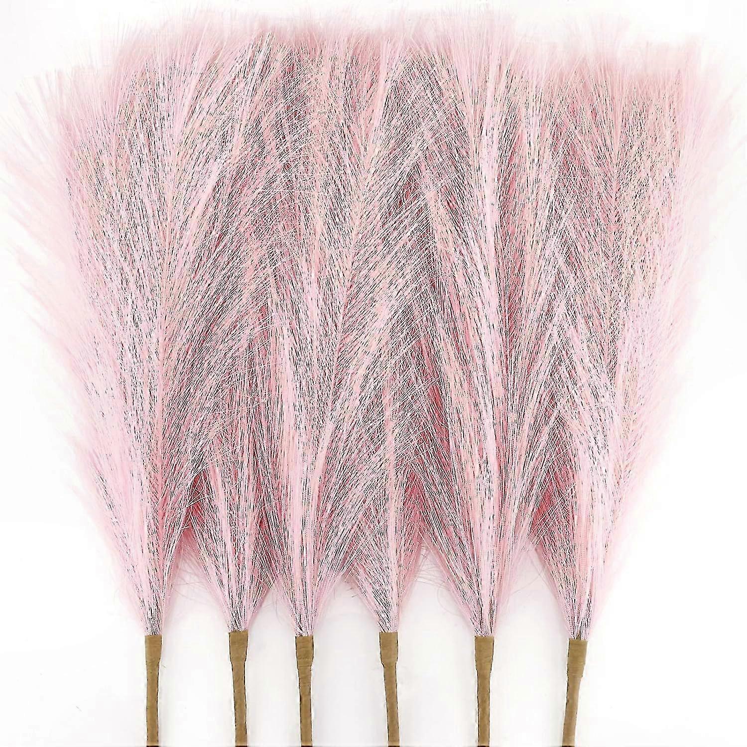 Strauß Aus 6 Künstlichen Pampasgrasstängeln, 43–45 Cm, Künstliche Trockenblumen, Federartiges Gras Für Die Dekoration Von Zuhause Und Veranstaltungen