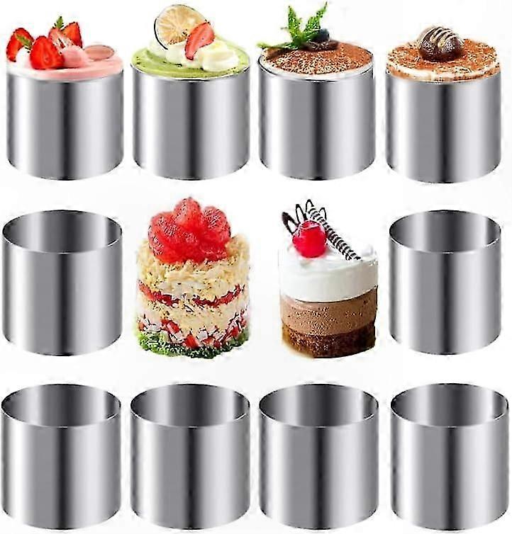 10 Runde Ausstechformen Aus Edelstahl, Dessert- Und Kuchenformen, Keksformen, Backringe Für Mousse, Gebäck Und Sushi-zubereitung