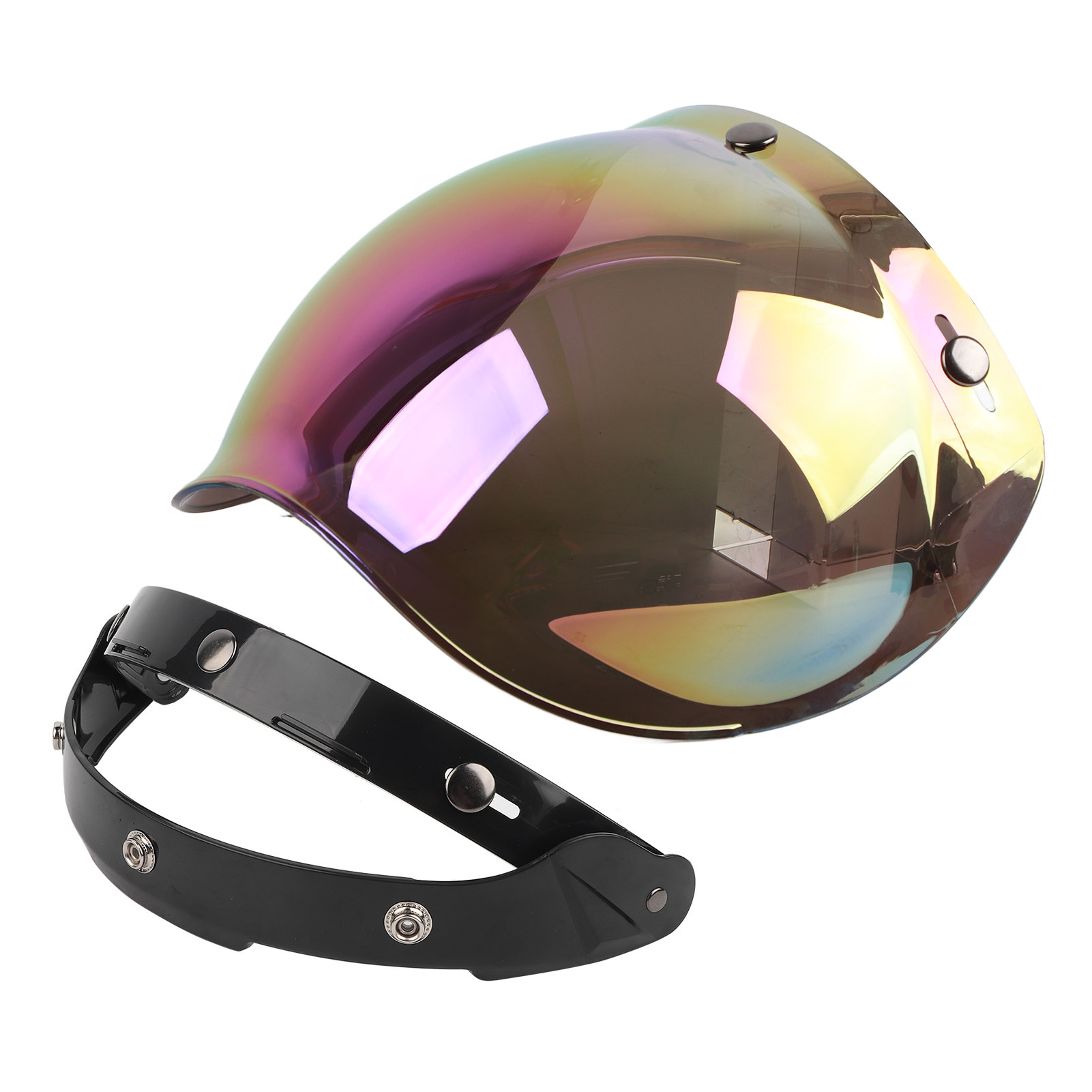 Retro-motorradhelm Mit 3 Knöpfen, Sonnenblende Und Farbigem Windschutz Für Motorradfahrer