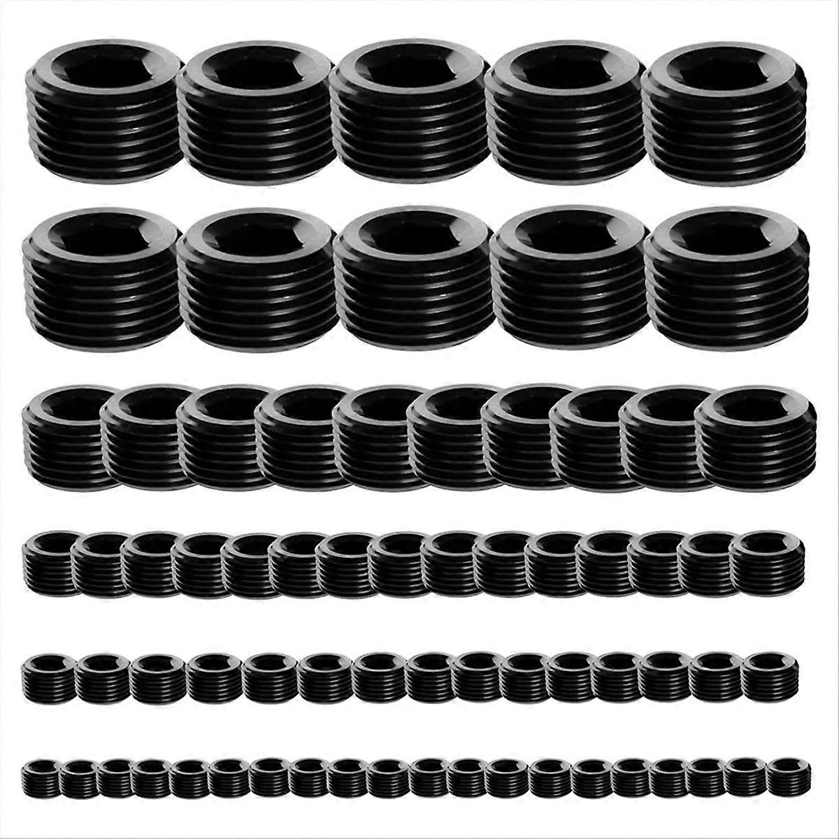 Set Mit 70 Schwarzen Rohrstopfen Aus Kohlenstoffstahl, Diverse Sanitärzubehörteile