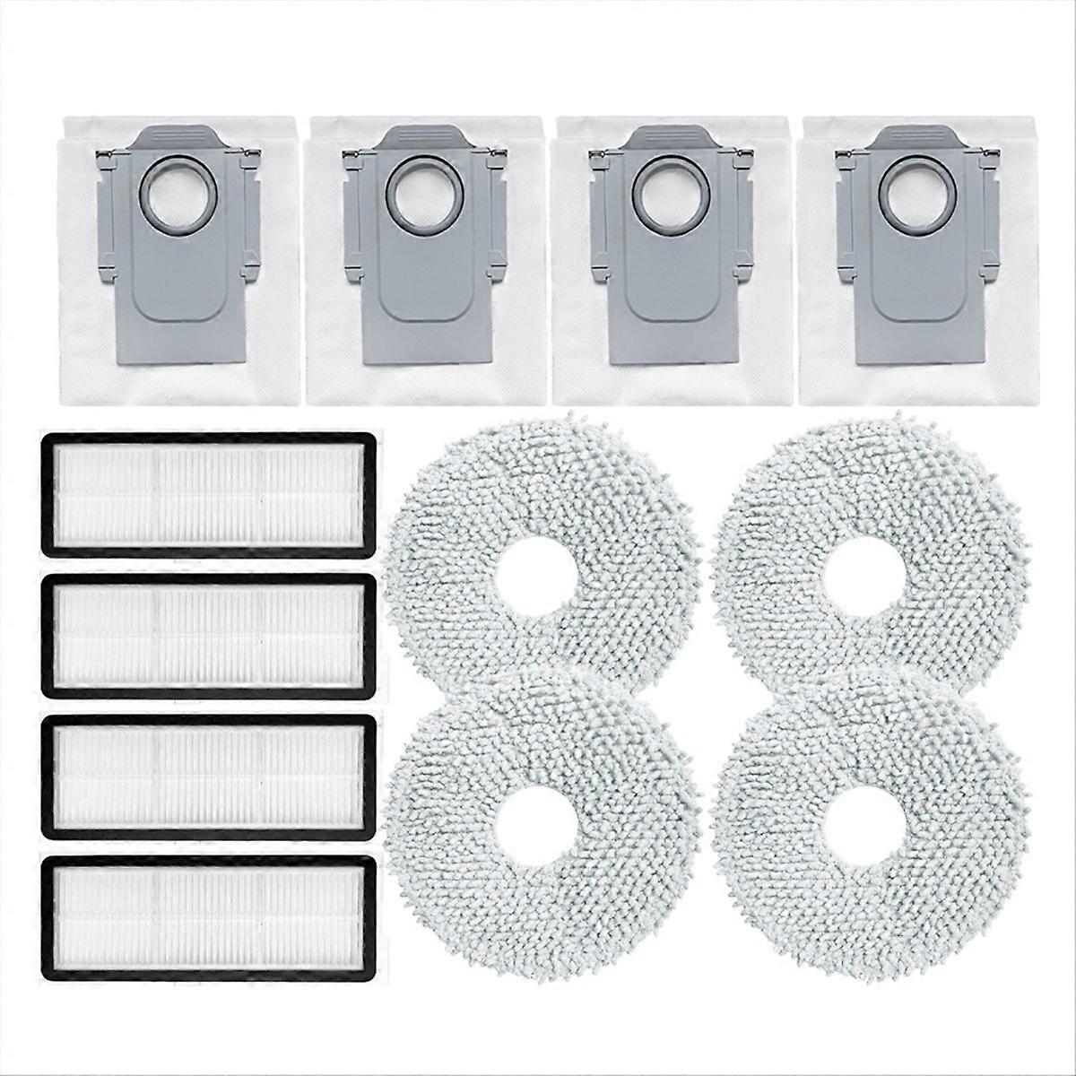 Set Mit 2 Ersatz-hepa-filtern Für Qrevo Curv, 4 Waschpads Und 4 Staubbeuteln – Kompatibles Reinigungszubehör Für Saugroboter, Einfacher Austausch, Hohe Effizienz.