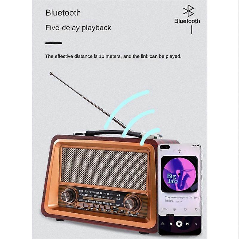 Am/fm-stereo-hifi-radio, Mp3-player, Usb, Tf, Aux, Vintage-gelbholz
