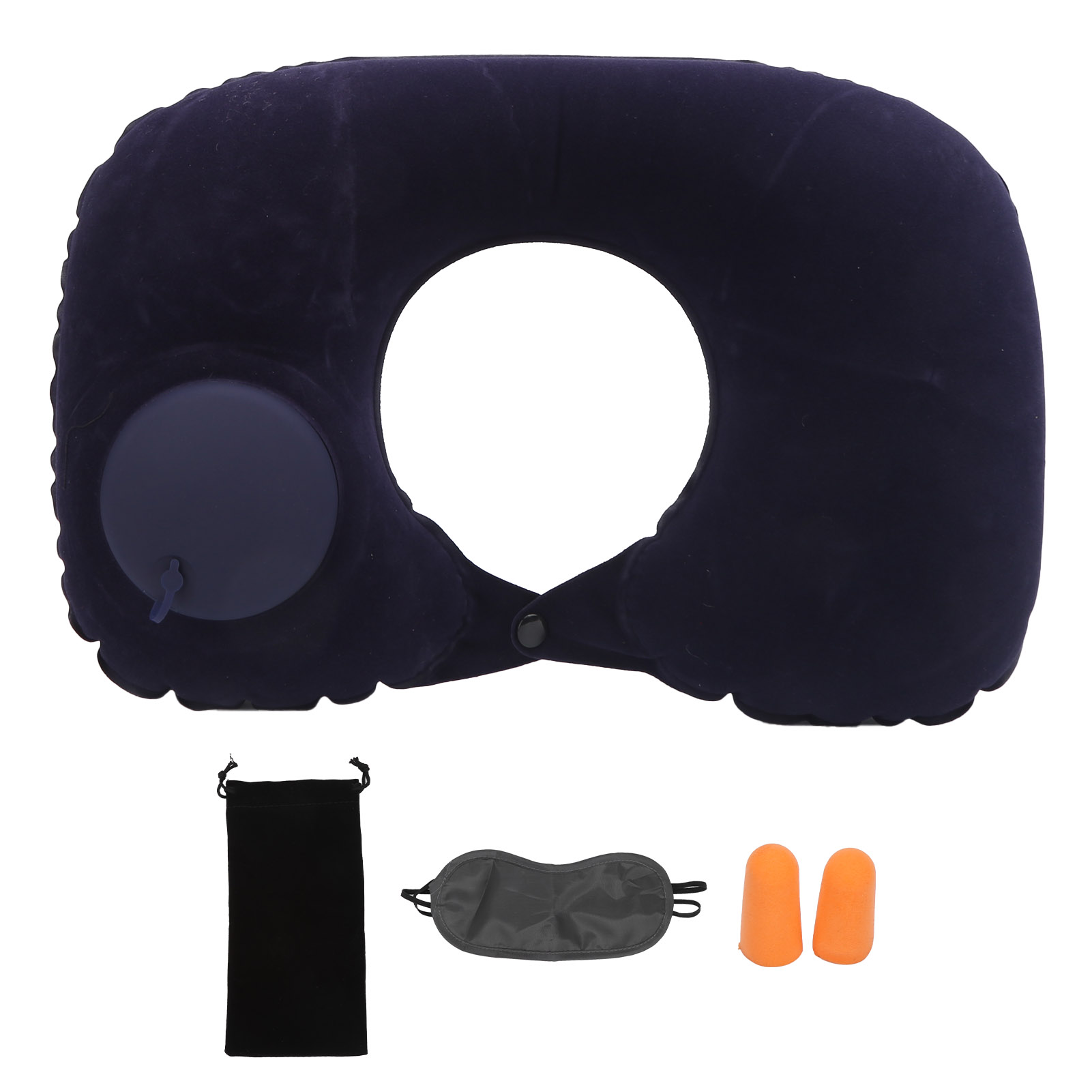 Aufblasbare U-förmige Kopfstütze, Weiches Nackenkissen Zum Schutz Des Nackens, Ideal Für Auto, Büro Und Flugzeug (marineblau)